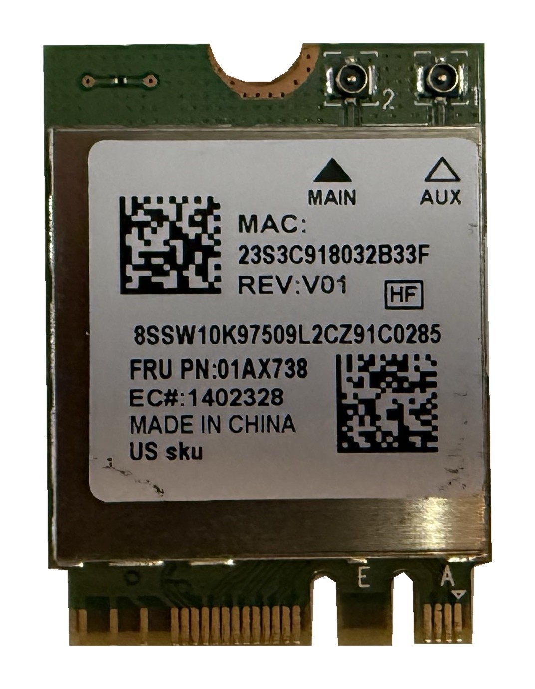Lenovo Realtek RTL8822BE WiFi Bluetooth M.2 Wireless Card 01AX738 Working