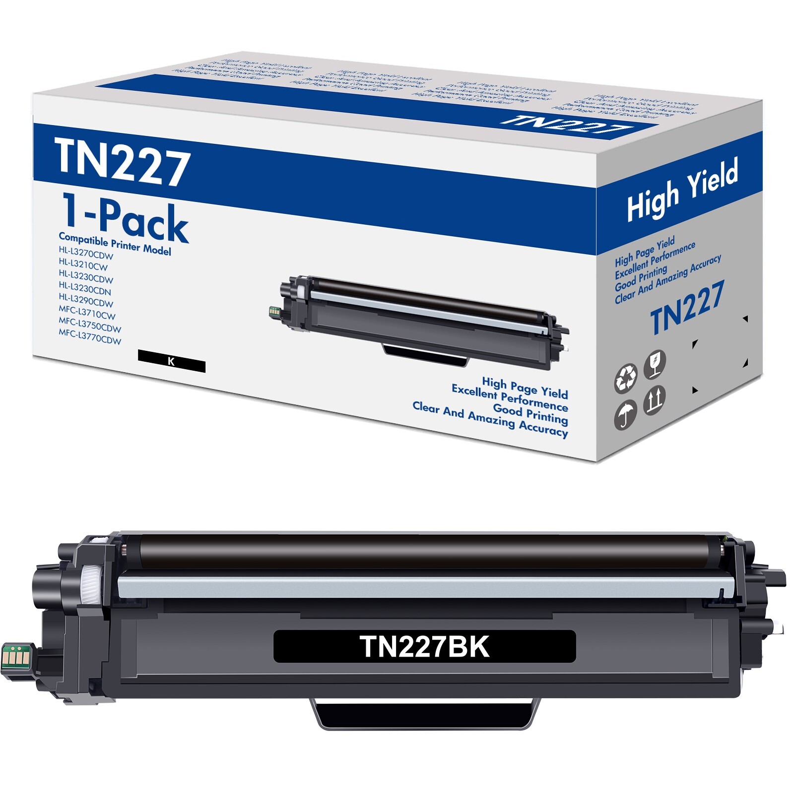 Color TN 227 Toner Compatible with Brother MFC-L3750CDW L3770CDW DCP-L3510CDW