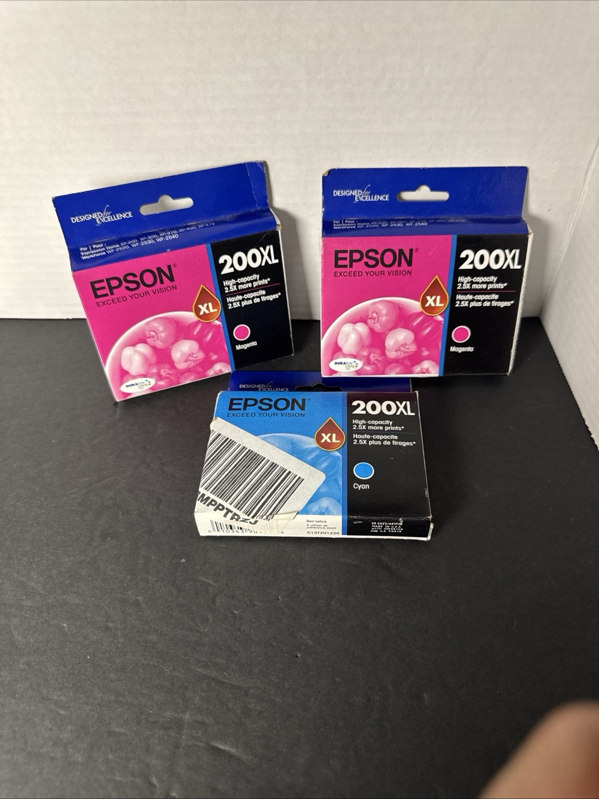 3 Lot Genuine Epson 200XL Ink Cartridges Cyan Magenta High Capacity EXP 5/23