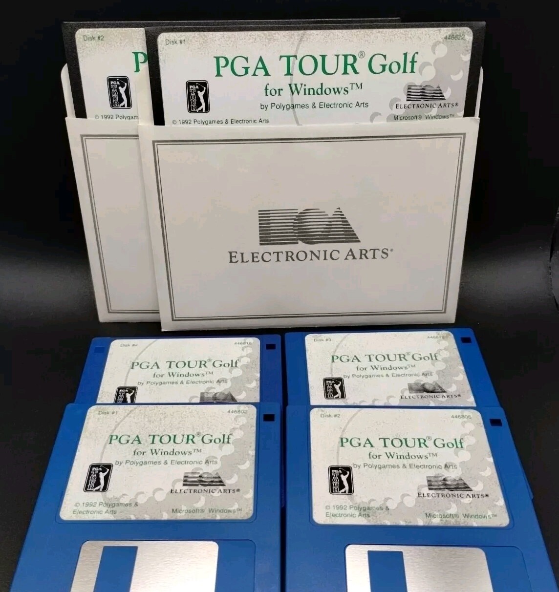 VINTAGE 1992 PGA TOUR GOLF GAME PC 3.5" & 5.25" FLOPPY DISKS Electronic Arts