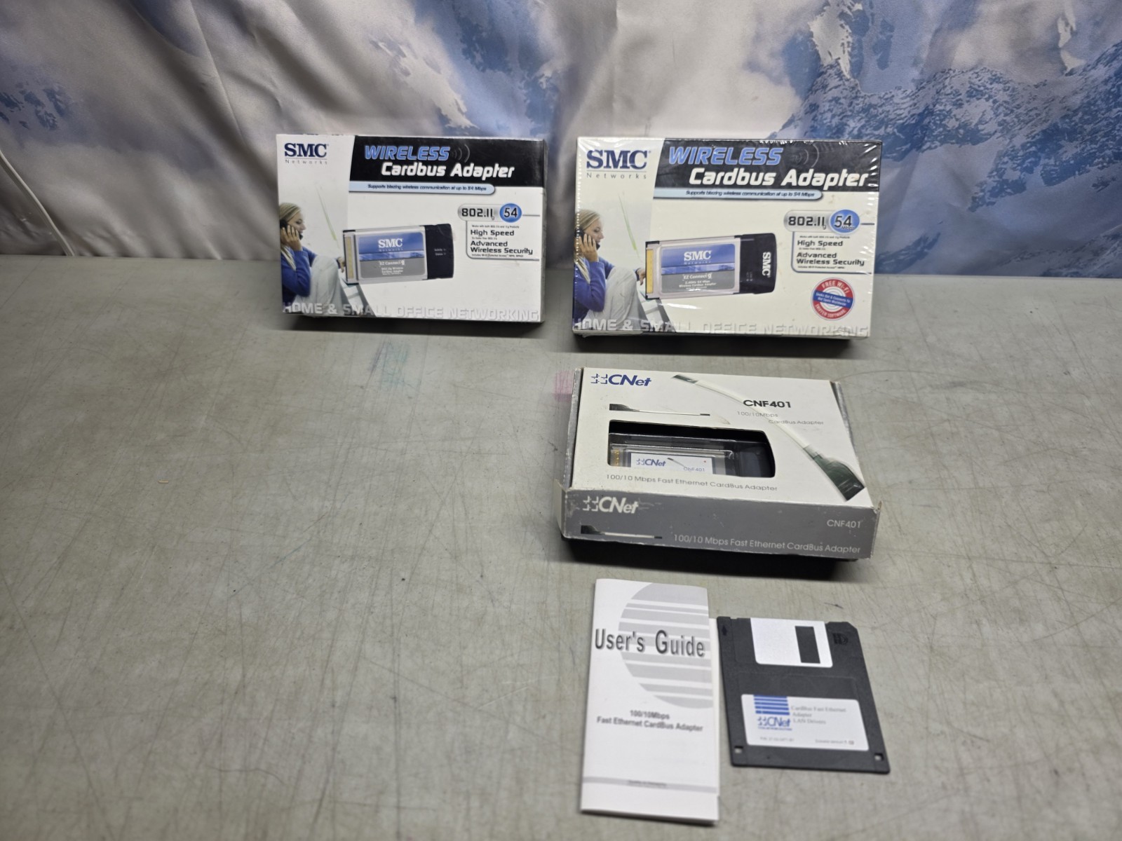🔥 3 NEW Wireless Cardbus Adapters 54 Mbps WIN 98/2000/XP/VISTA 2@SMC 1@Cnet
