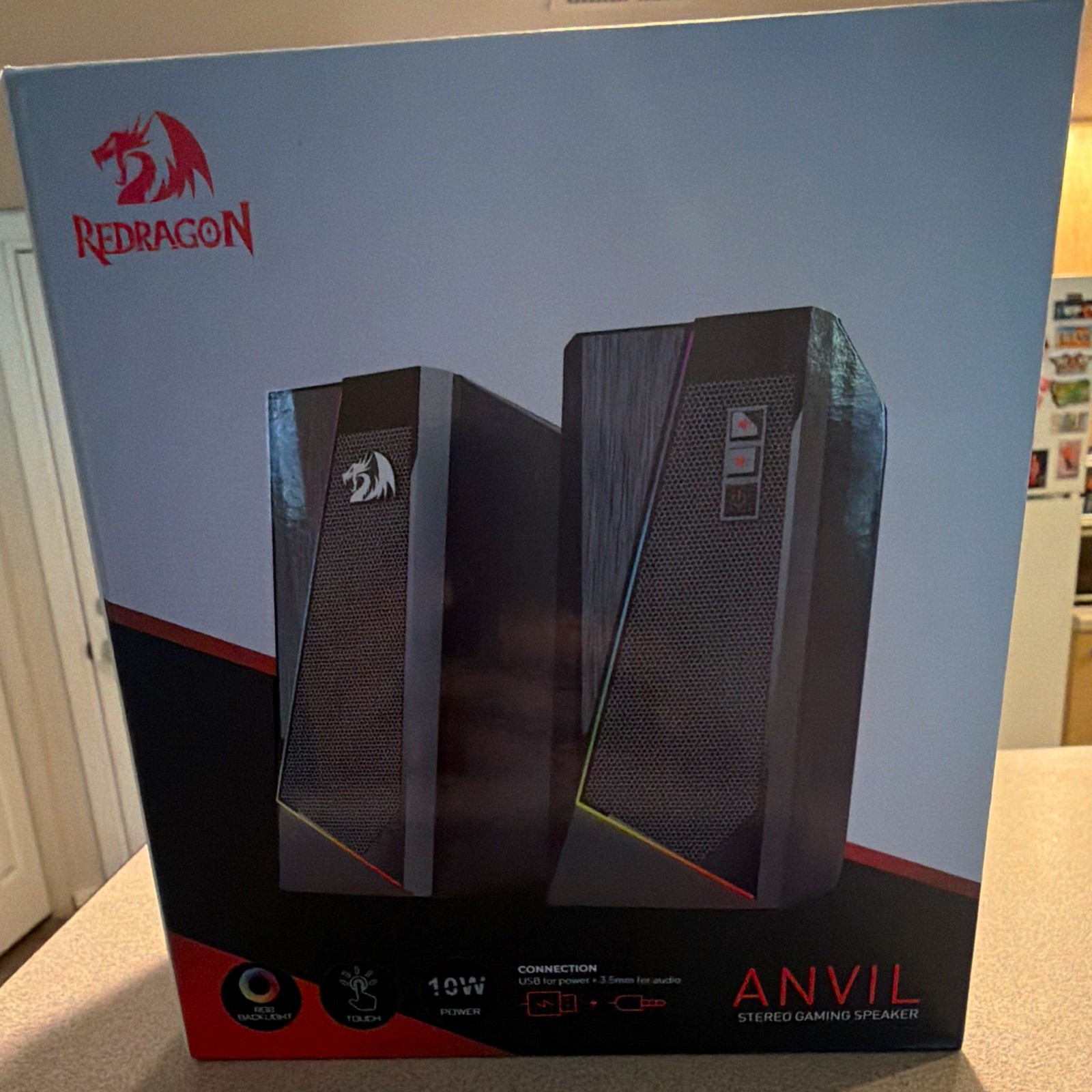 Redragon Anvil GS520 2.0 Computer Speakers RGB Touch Control USB 3.5mm Black
