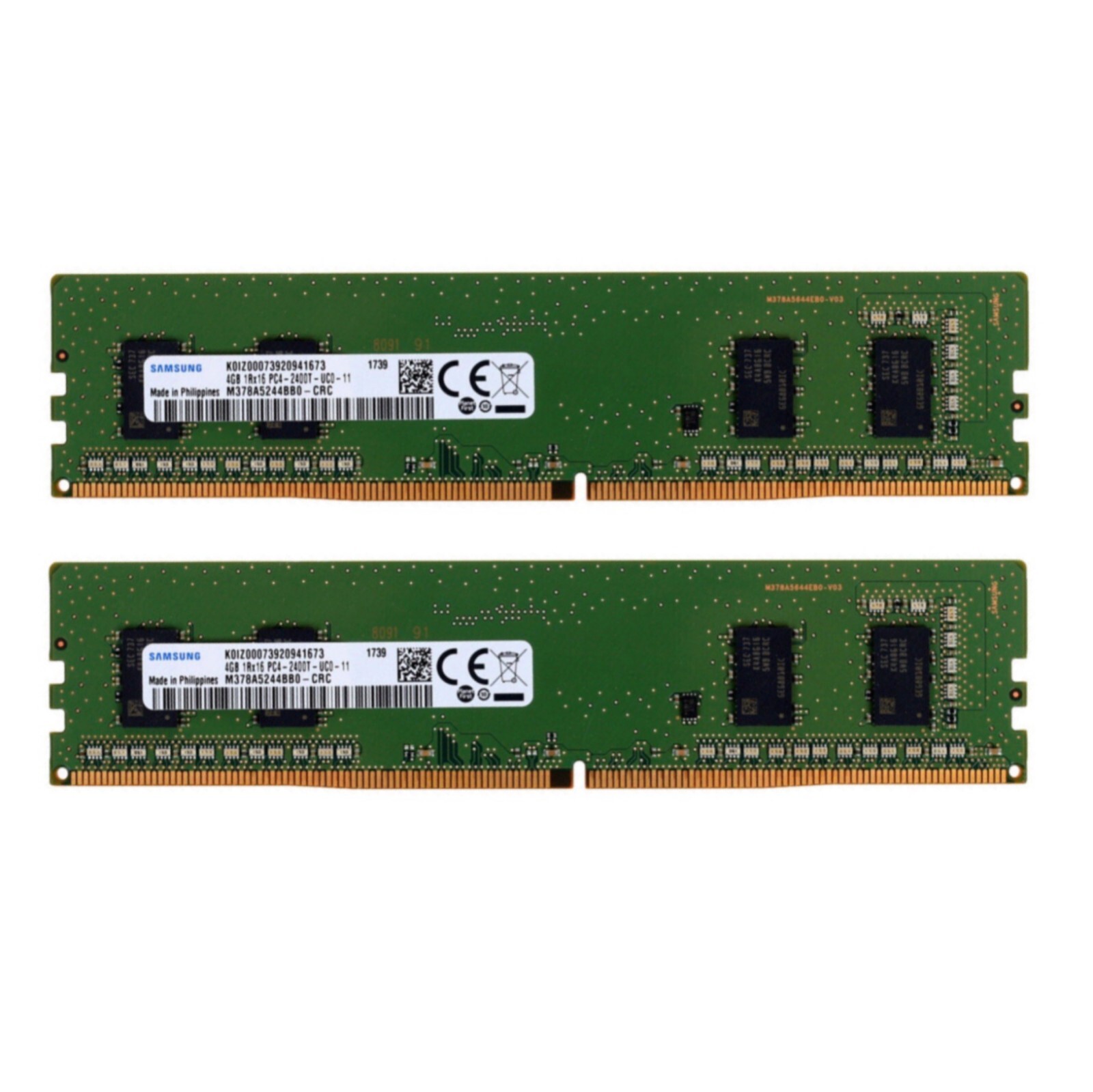 Samsung 8GB (2X 4GB) DDR4 2400MHz CL17 PC4-19200 Non-ECC DIMM Desktop Memory RAM