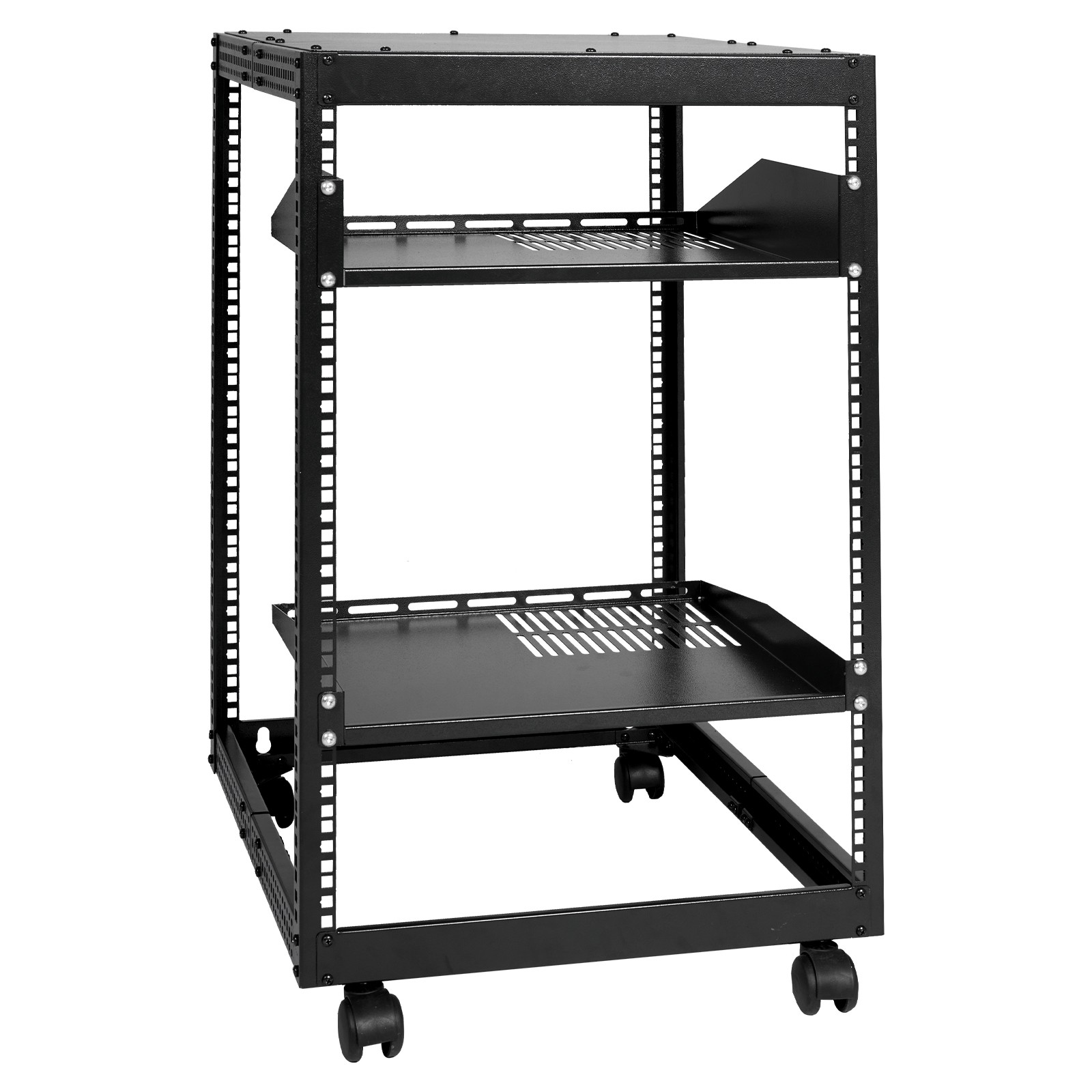VEVOR 15U 4 Post Open Frame Server Rack Network Enclosure 23-40 in Adjustable