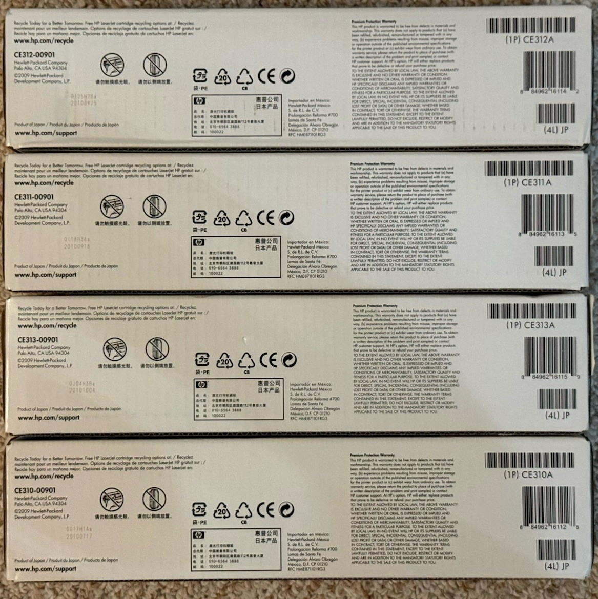 New Genuine HP 126A OEM LaserJet Complete 4 Toner Set Cyan Magenta Yellow  Black