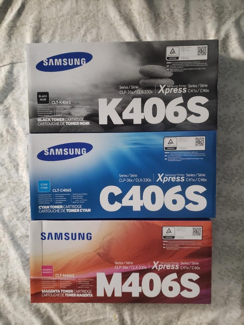 Genuine Samsung CMK 406S Toner Cartridges   K506S C406S  M406S - New Sealed.