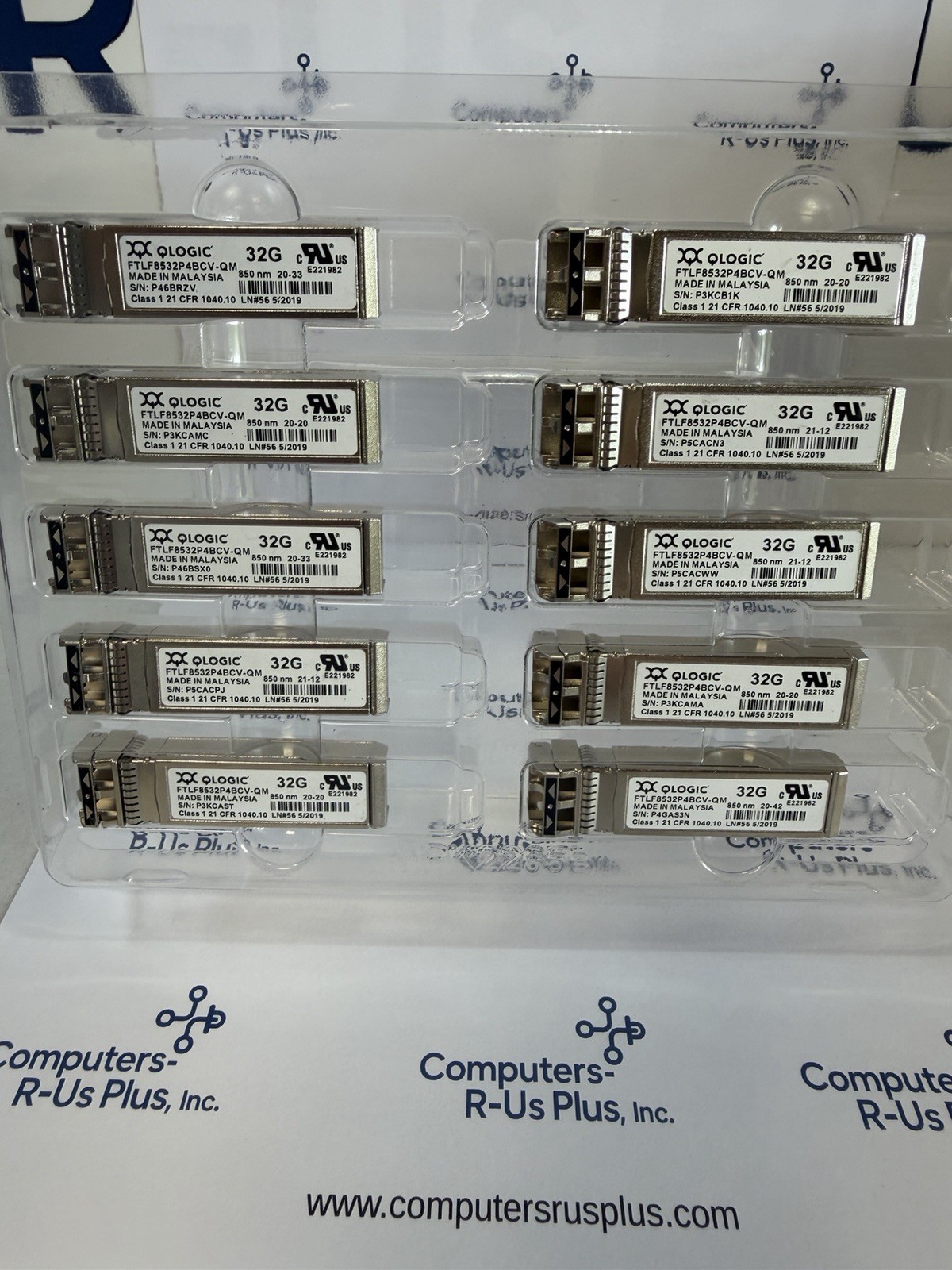 10 X QLogic FTLF8532P4BCV-QM SFP28 32G FC SFP+ 850nm 100m Optical Transceiver A+