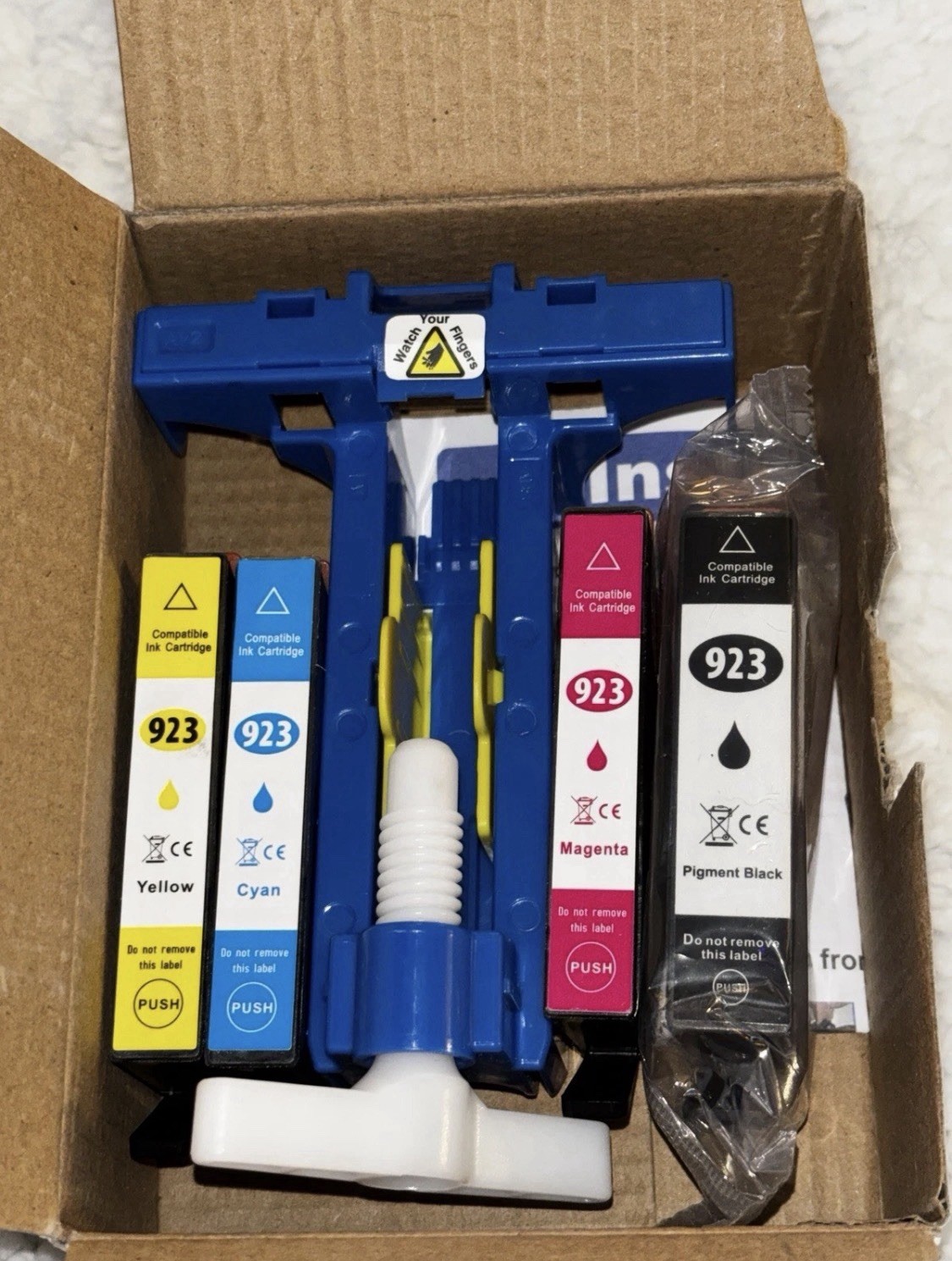 Sheengo 923 Compatible Ink Cartridge Set CMYK w/ Tool New Open Box