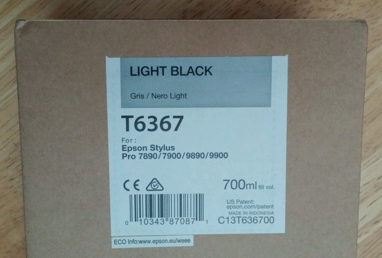 05-2023 NEW EPSON T6367 Light Black Ink 700ml for Stylus Pro 7890/7900/9890/9900
