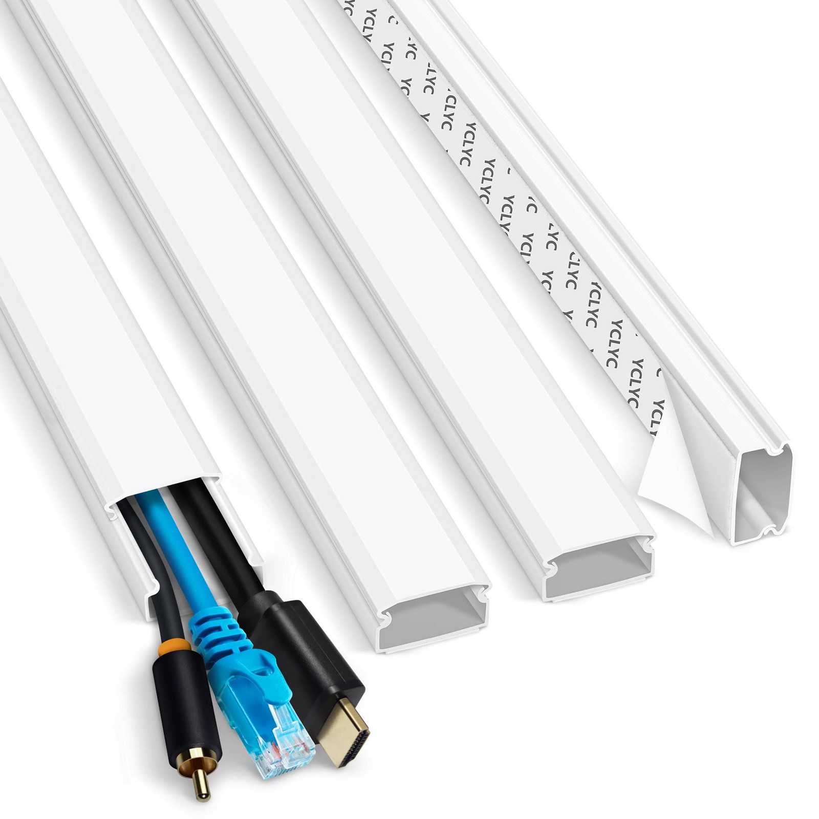 62.8in Cable Cover Wall, White Wire Cover for Wall, Paintable Cord Cover Wall K