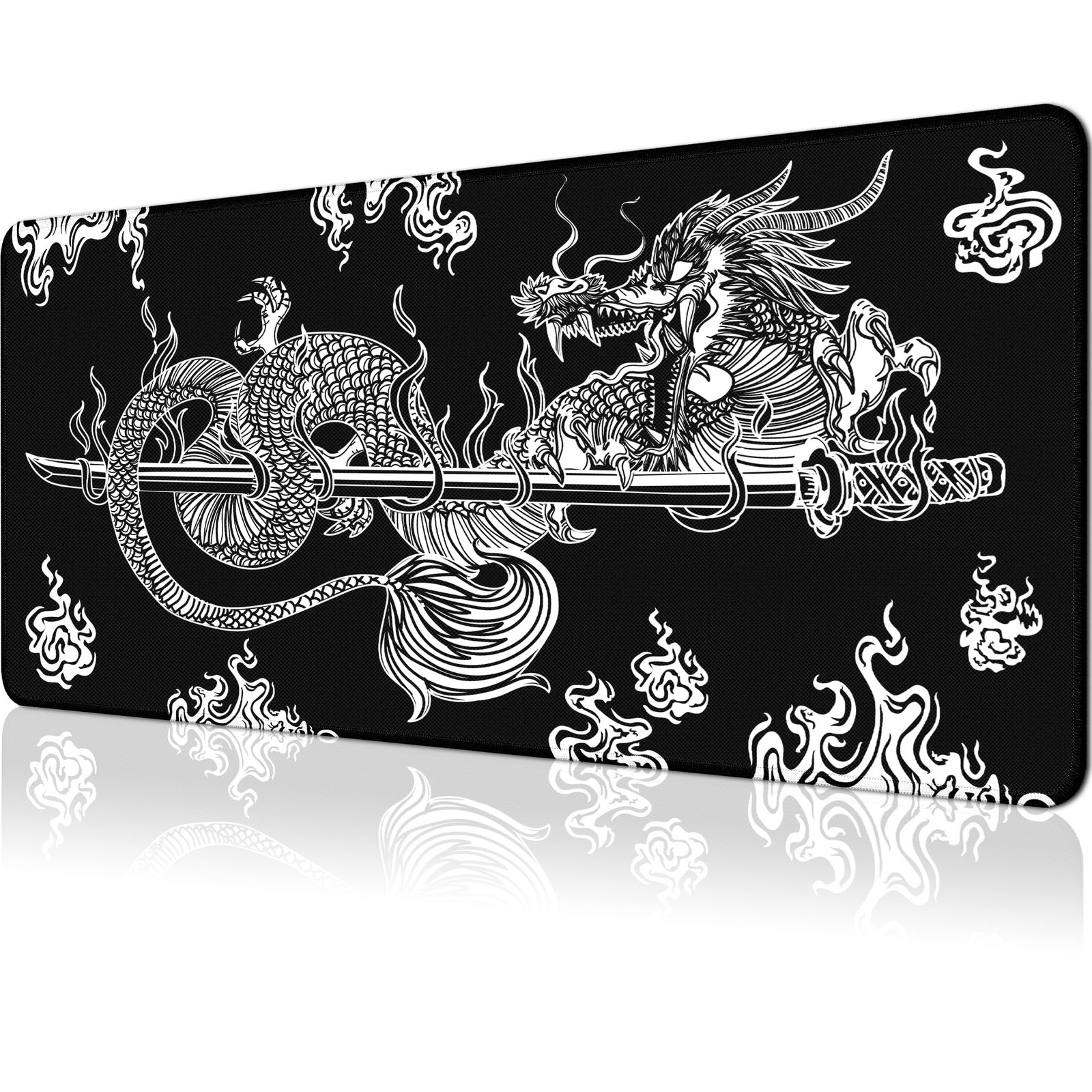 Japanese Dragon Large Gaming Mouse 31.5 x 11.8 x 0.12 inch, 