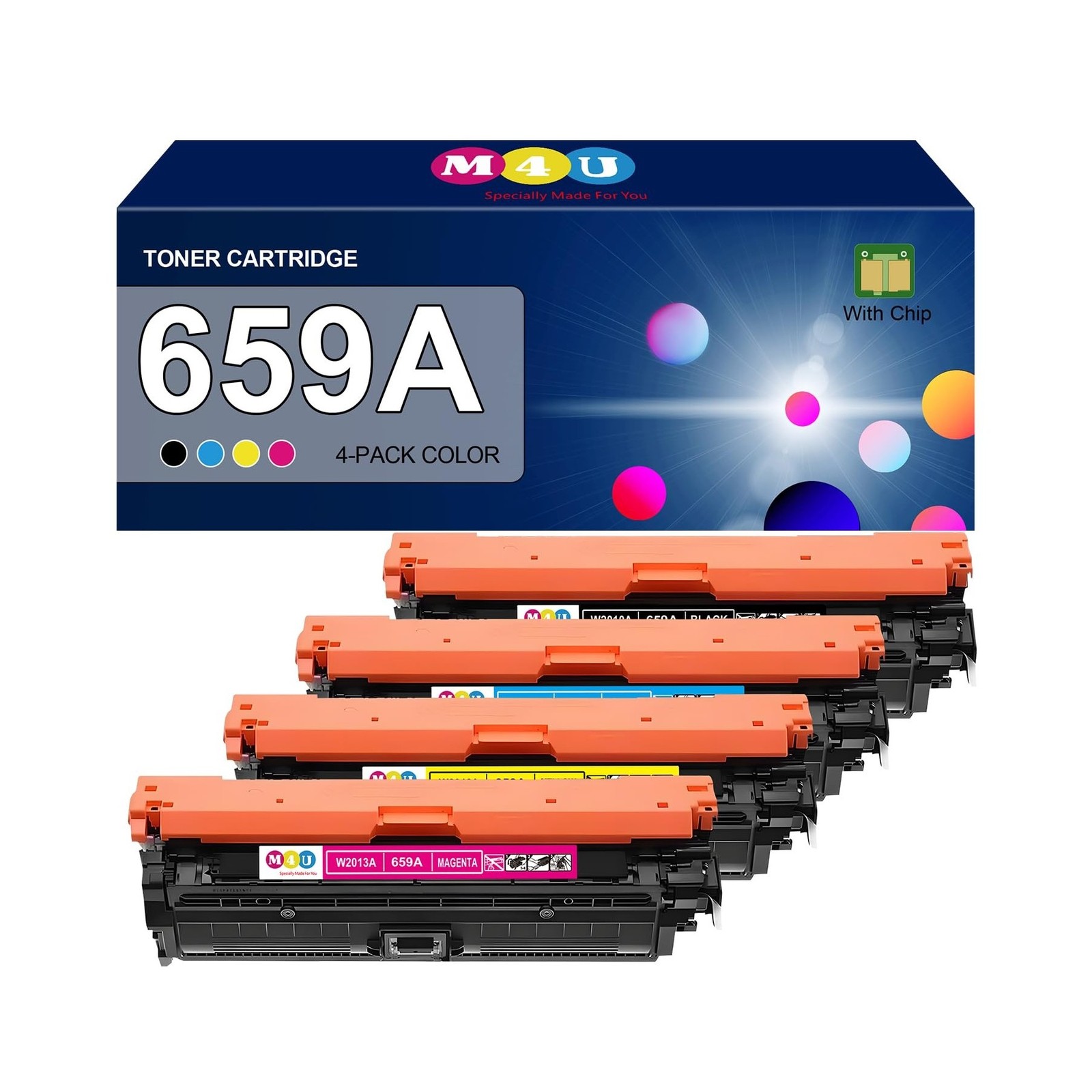 659A Toner Cartridges 4 Pack(with Chip) Compatible with 659A Toner Cartridges...
