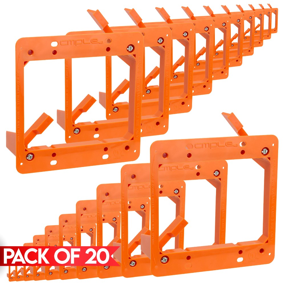 20 Pack Low Voltage Mounting Bracket Single/Dual Gang Drywall Wall Plates Mount