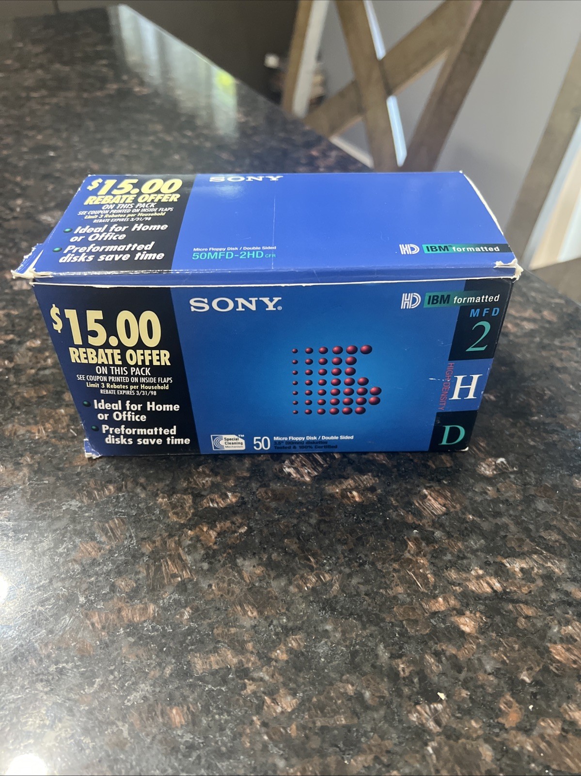 Sony︱50MFD-2HD︱Micro Floppy Disk/Double Sided︱Set of 50︱1996