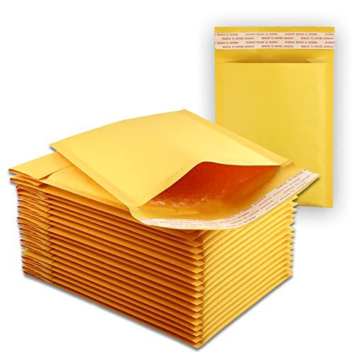 EcoSwift 25 Size #0000 4x6 Small Kraft Bubble Mailers Self Sealing Bulk Padded 