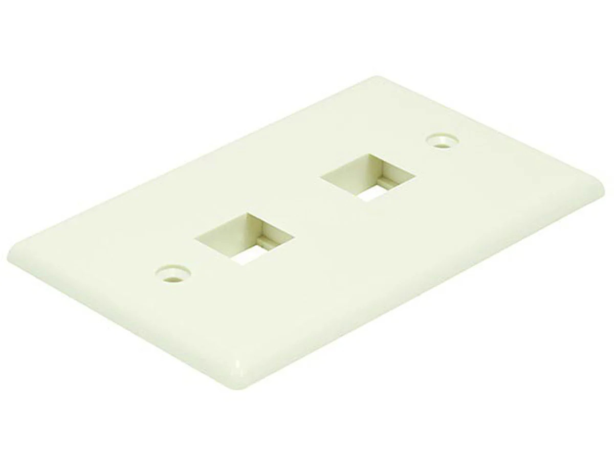 Monoprice 1-Gang Wall Plate for Keystone, 2-Port, Ivory,