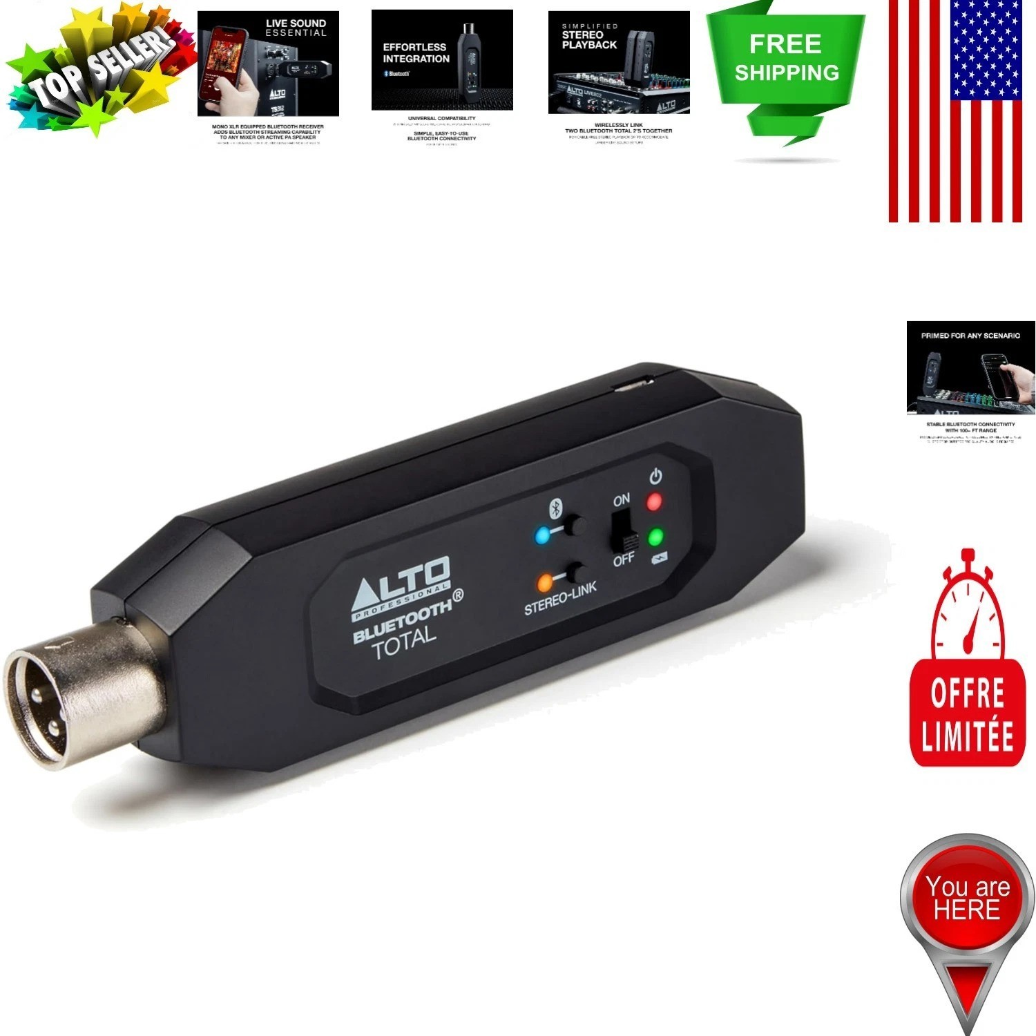 Professional XLR Bluetooth Receiver - 6+ Hour Battery Life for Performances