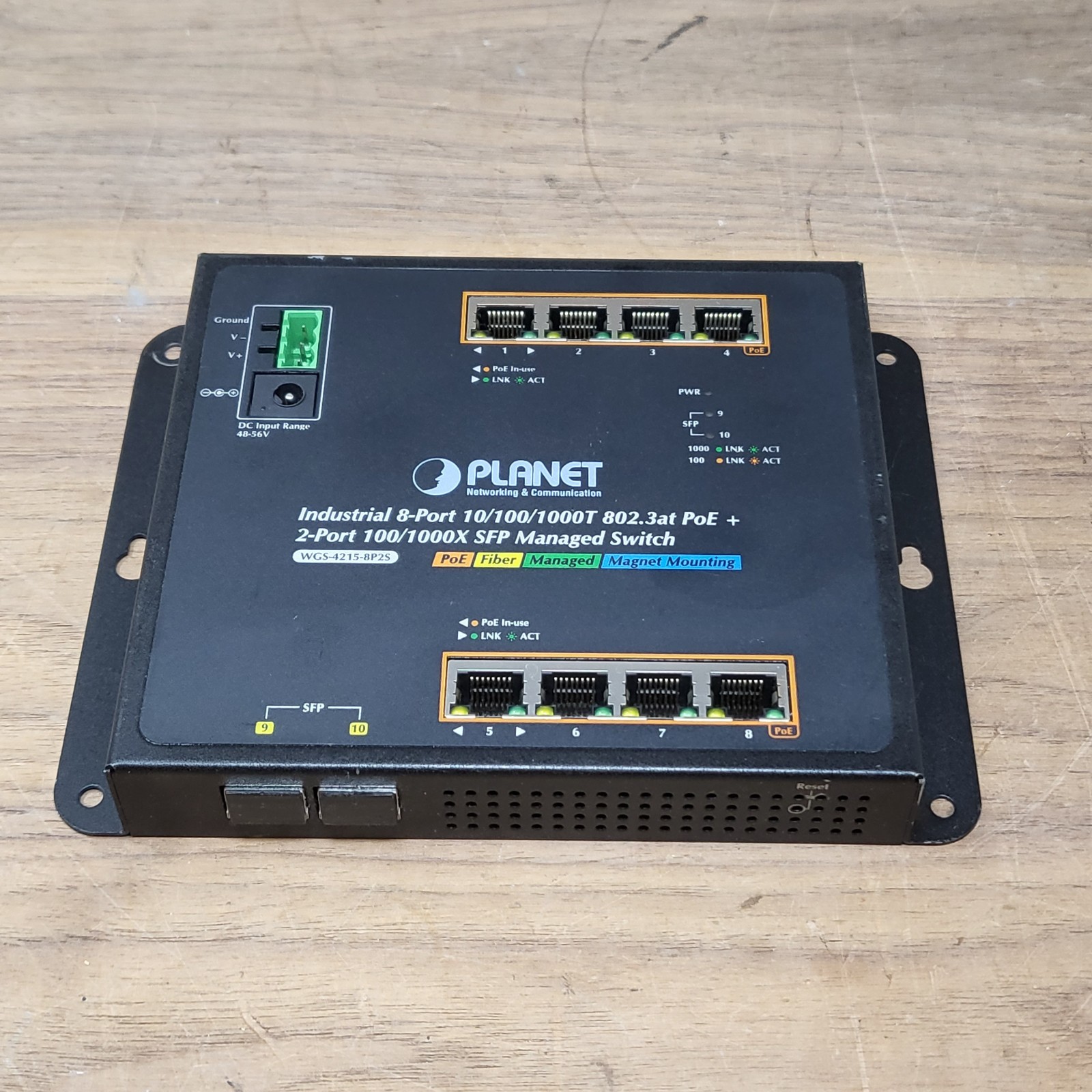 PLANET WGS-4215-8P2S 8-Port Gigabit PoE+ Managed Switch 2-Port SFP Industrial