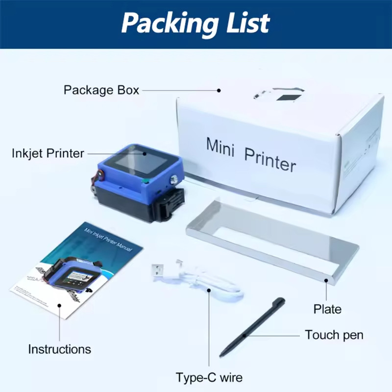 New Mini Handheld Inkjet Printer 600DPI Fast Drying Date QR Barcode