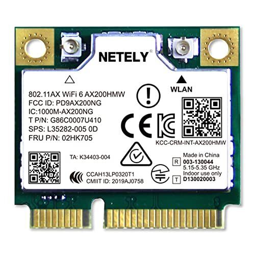 NETELY 802.11AX WiFi 6 AX200HMW 3000Mbps Mini-PCIE Interface WiFi Adapter wit...