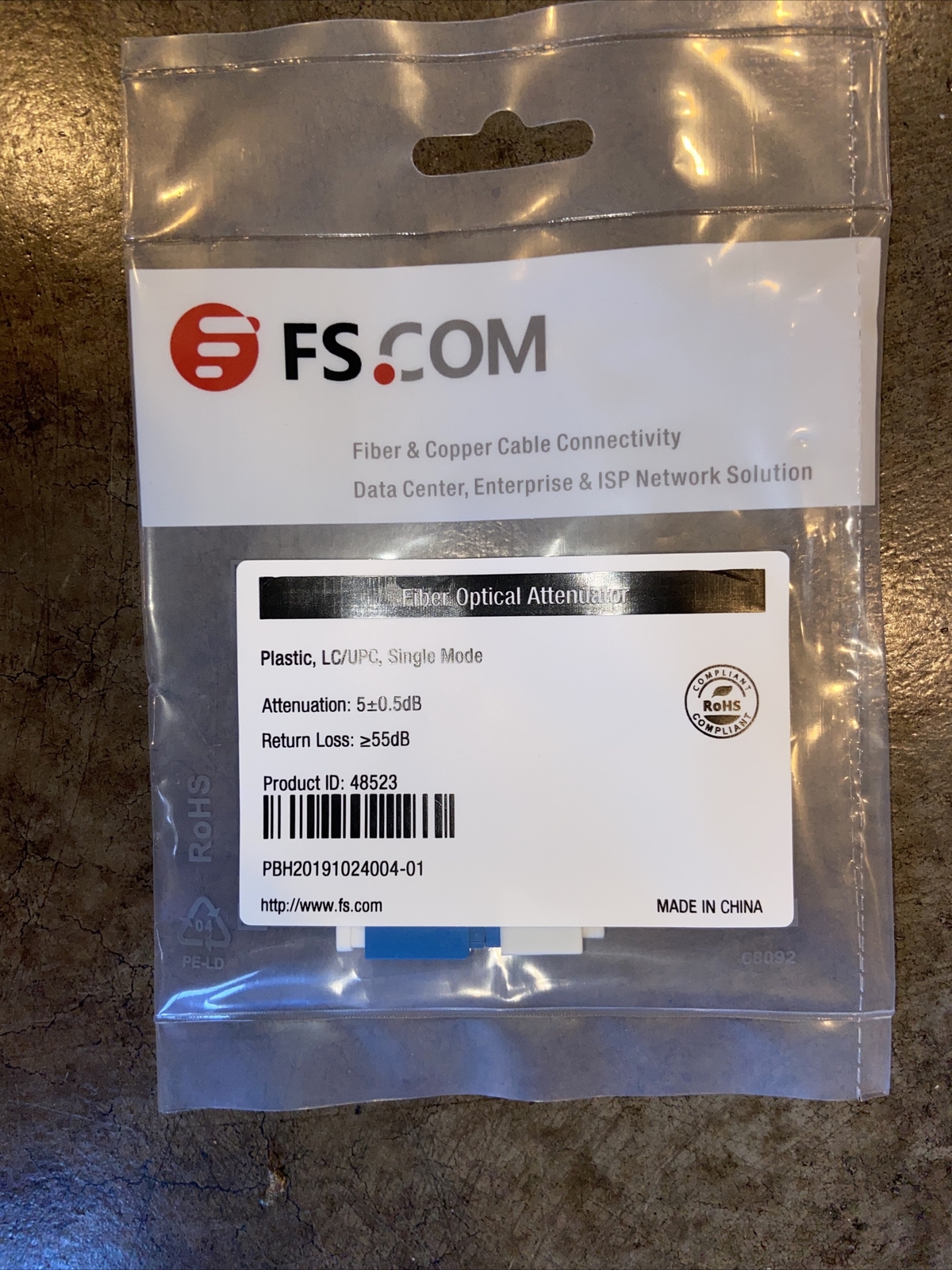5dB LC Connector Fiber Optic Optical Attenuator Plug-in Type Single Mode