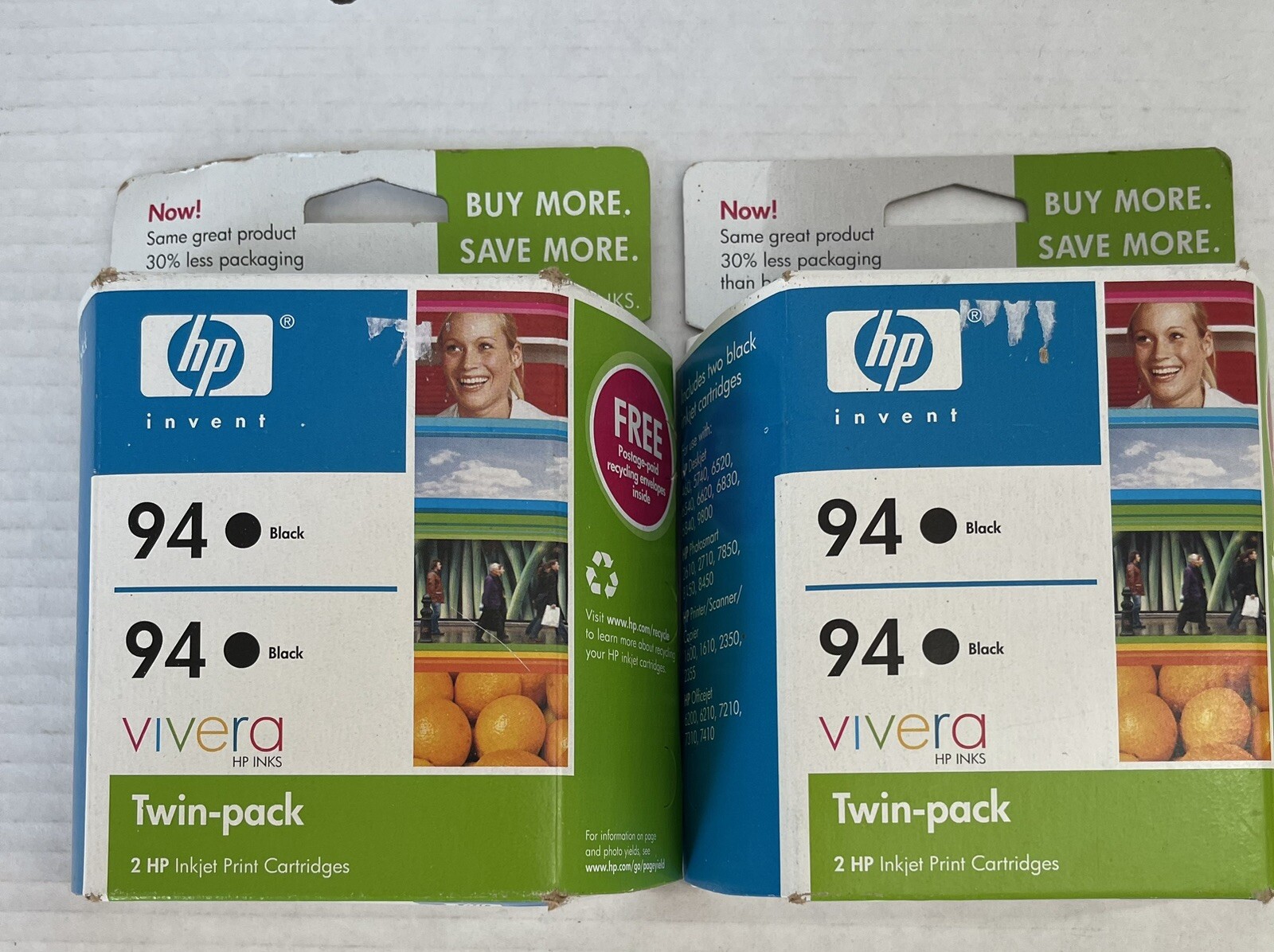 2 Boxes HP 94 C8765WNBlack OEMInk Cartridge 2-Pack SEALED Exp 2008