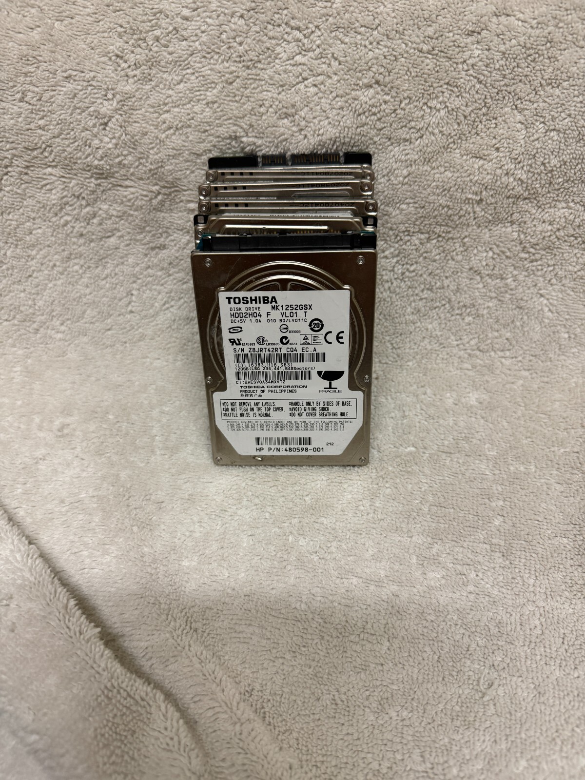 Lot of 10 80GB & 2 120GB 2.5" SATA HARD DRIVES - USED