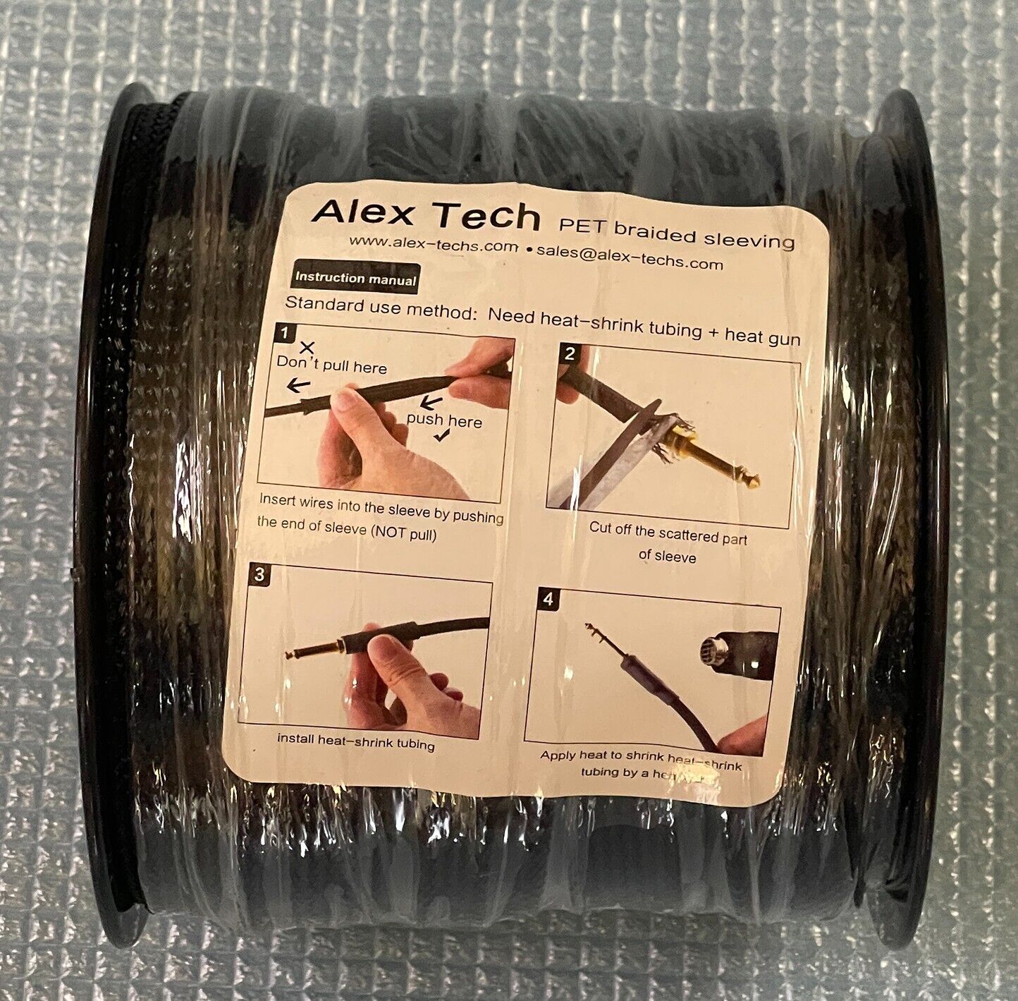 New 5 Packs Alex Tech Pet Braided Sleeving Alex Tech 100ft Black Sleeving 3/4