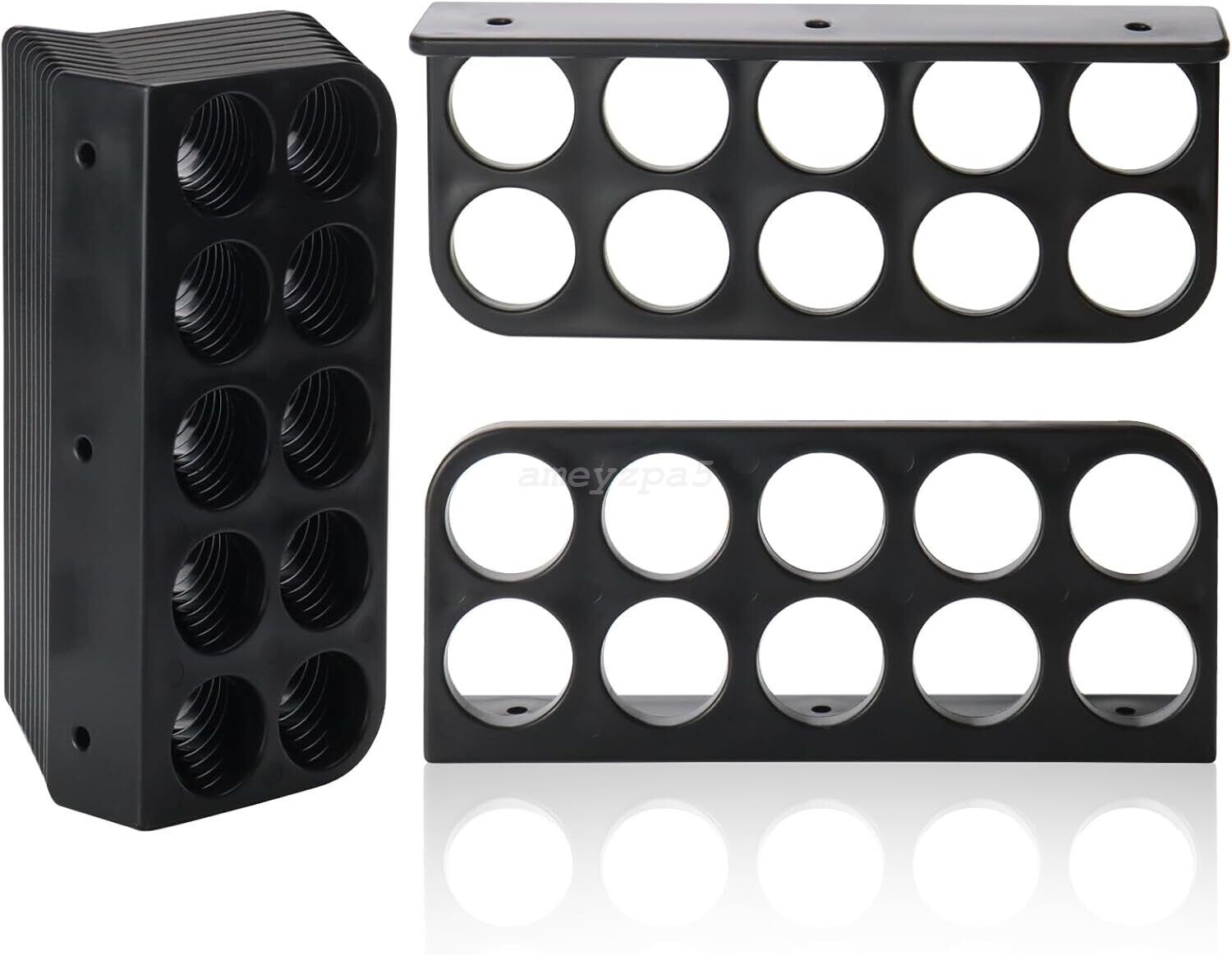 12Pack Wire Bracket Organizer, 1" 10-Hole Design for Cord Management