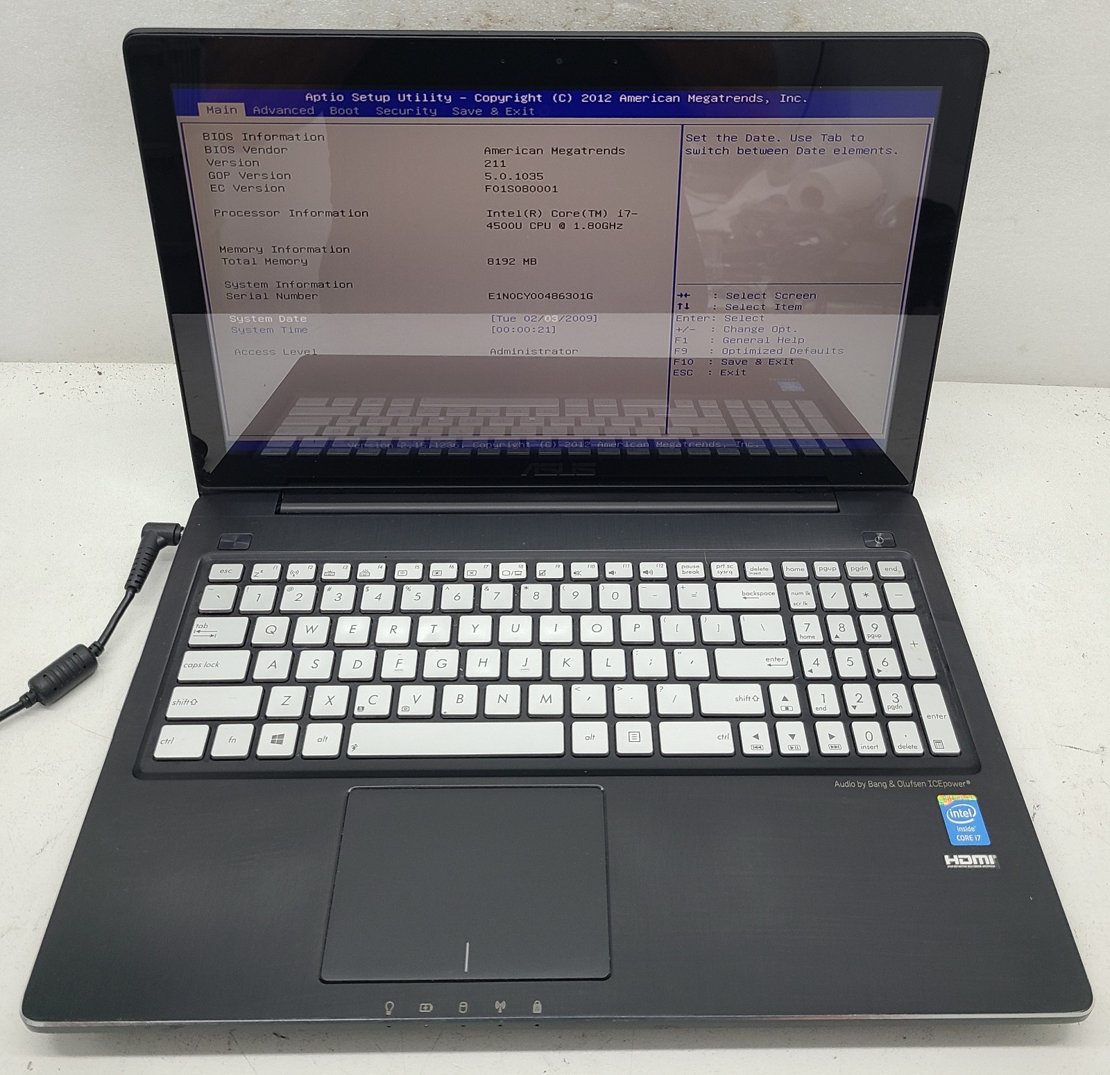 Asus Q550L 15.6" Laptop Intel Core i7-4500U 8GB Ram NO HD/OS (FL)