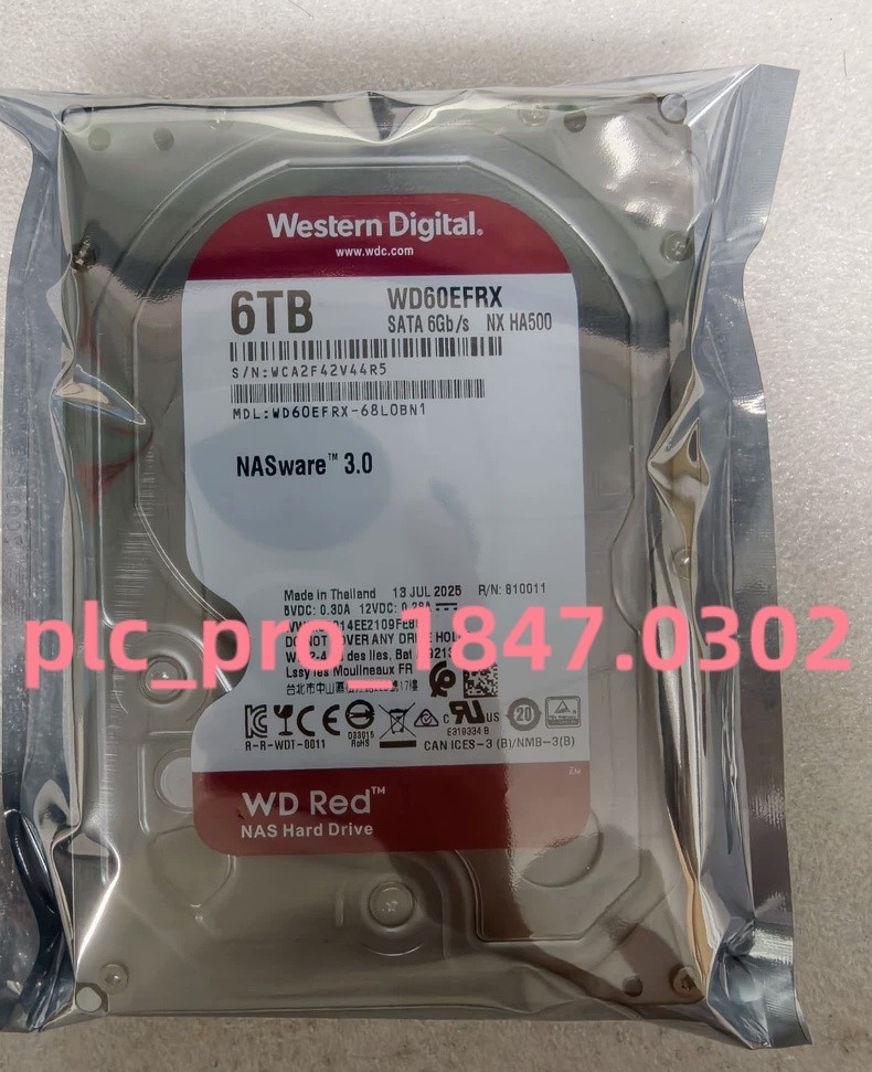 New Western Digital WD60EFRX 68L0BN1 6TB 3.5" SATA III 64MB Cache NAS Red HDD