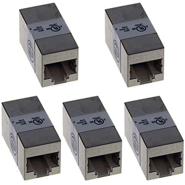 5x Cat5e RJ45 Female to Female Ethernet Shielded Coupler Straight Cable Extender