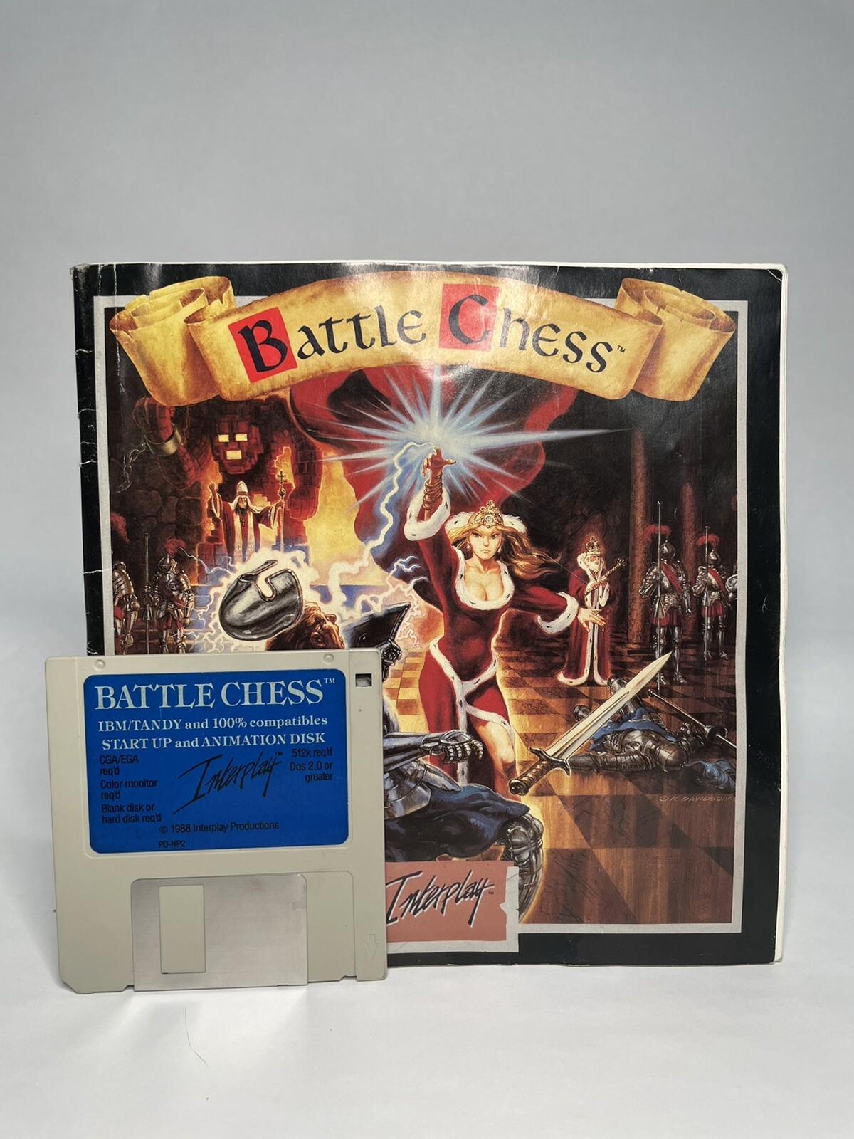 Battle Chess A Interplay Game Floppy Disk W/ Manual - Startup Disc Only