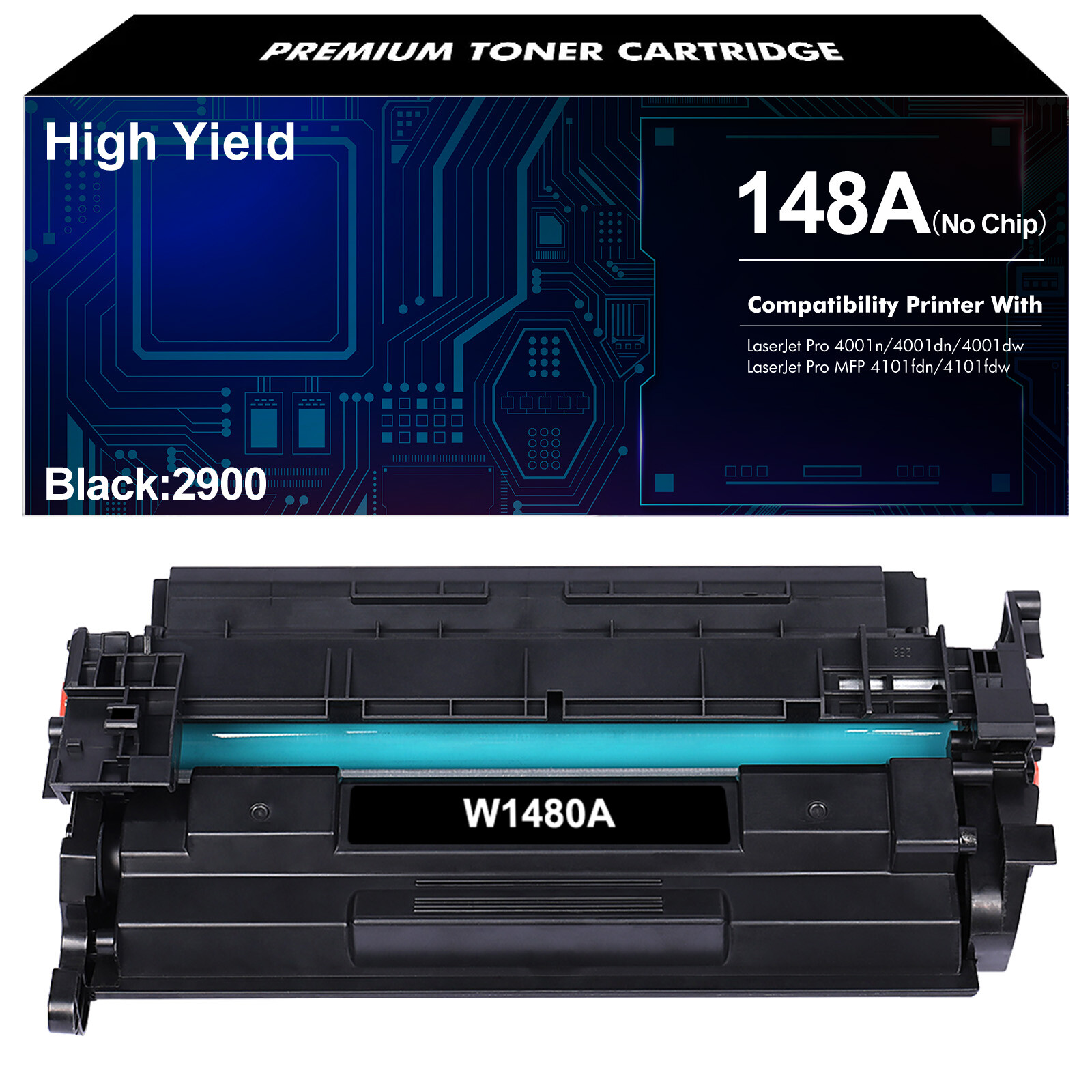 [NO CHIP]W1480A Toner Cartridge for HP LaserJet Pro 4001dn 4001n MFP 4101fdw LOT