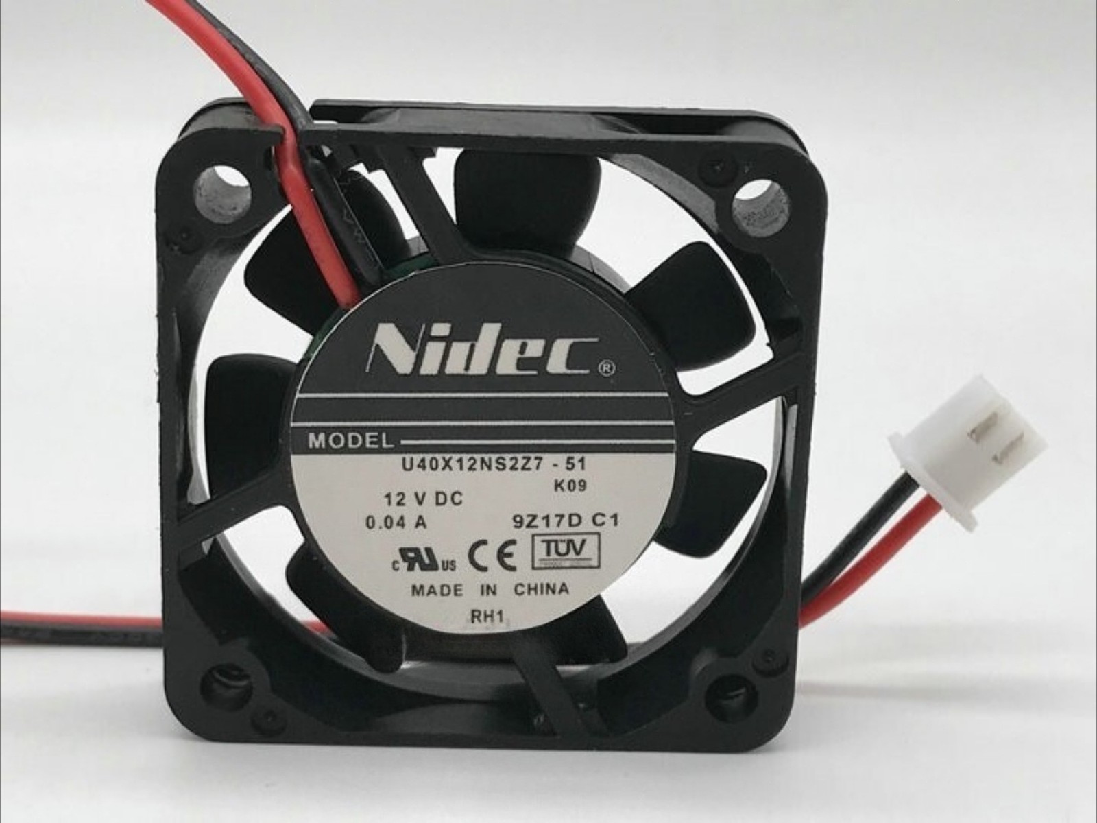3PCS Nidec U40X12NS2Z7-51 4CM 12V 0.04A 2-wire silent cooling fan 2pin 4010
