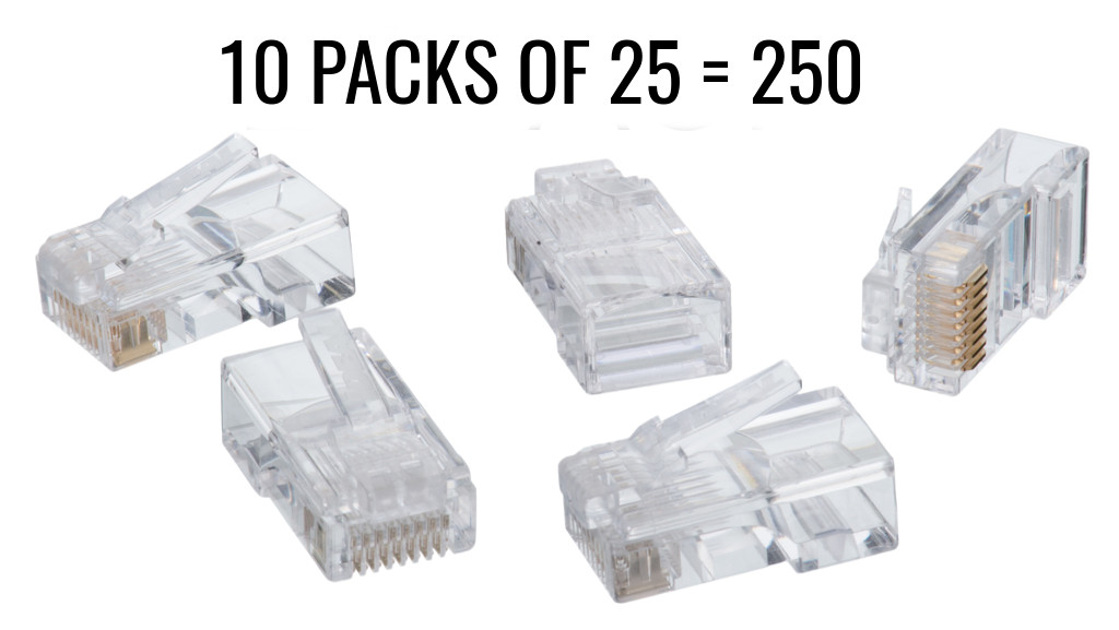 Case of 250 Ideal 85–346 Rj-45 Cat 5e Modular Plug 8 Position, 8 Contact