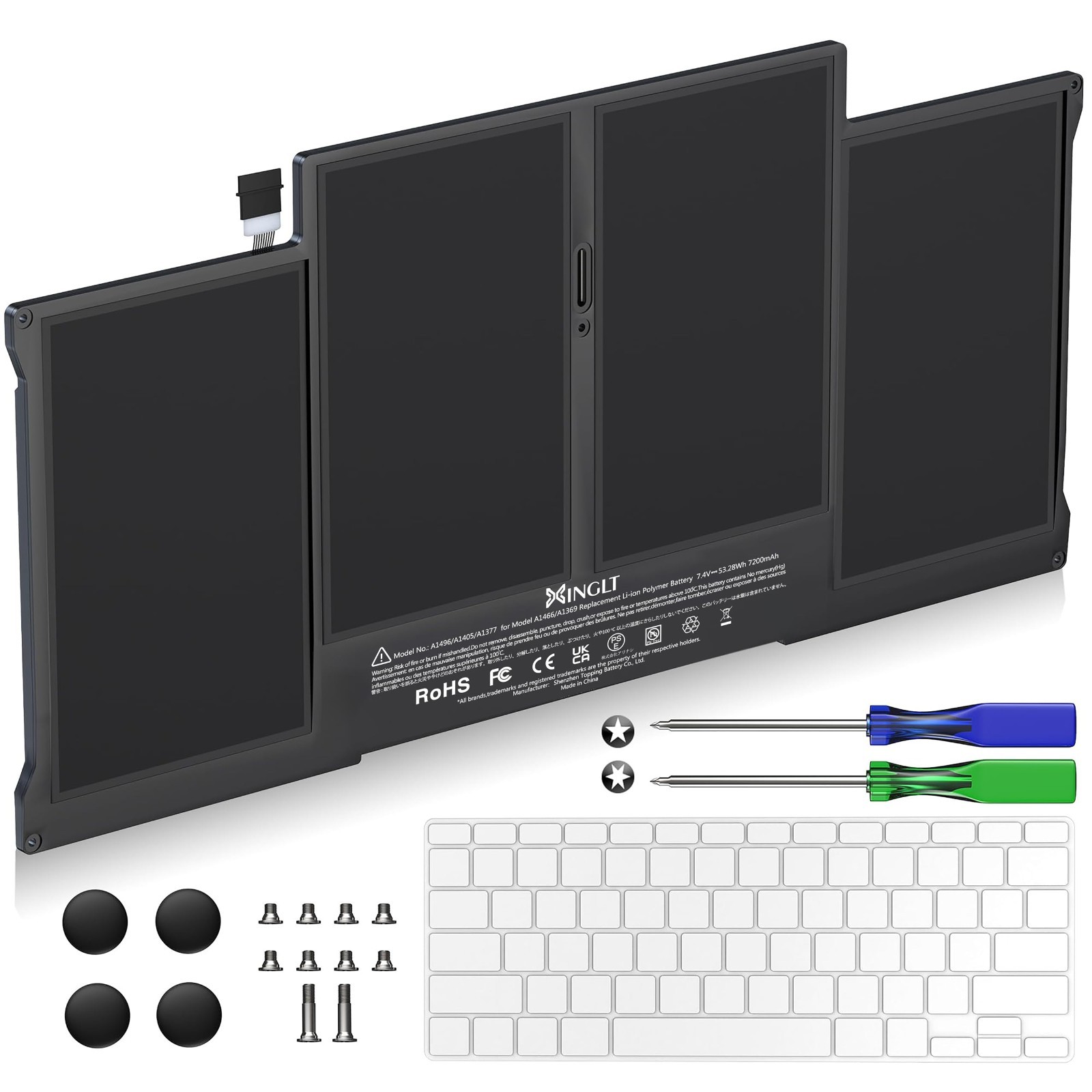 High-Capacity Replacement Laptop Battery for MacBook Air 13" A1466 A1369 7200mAh