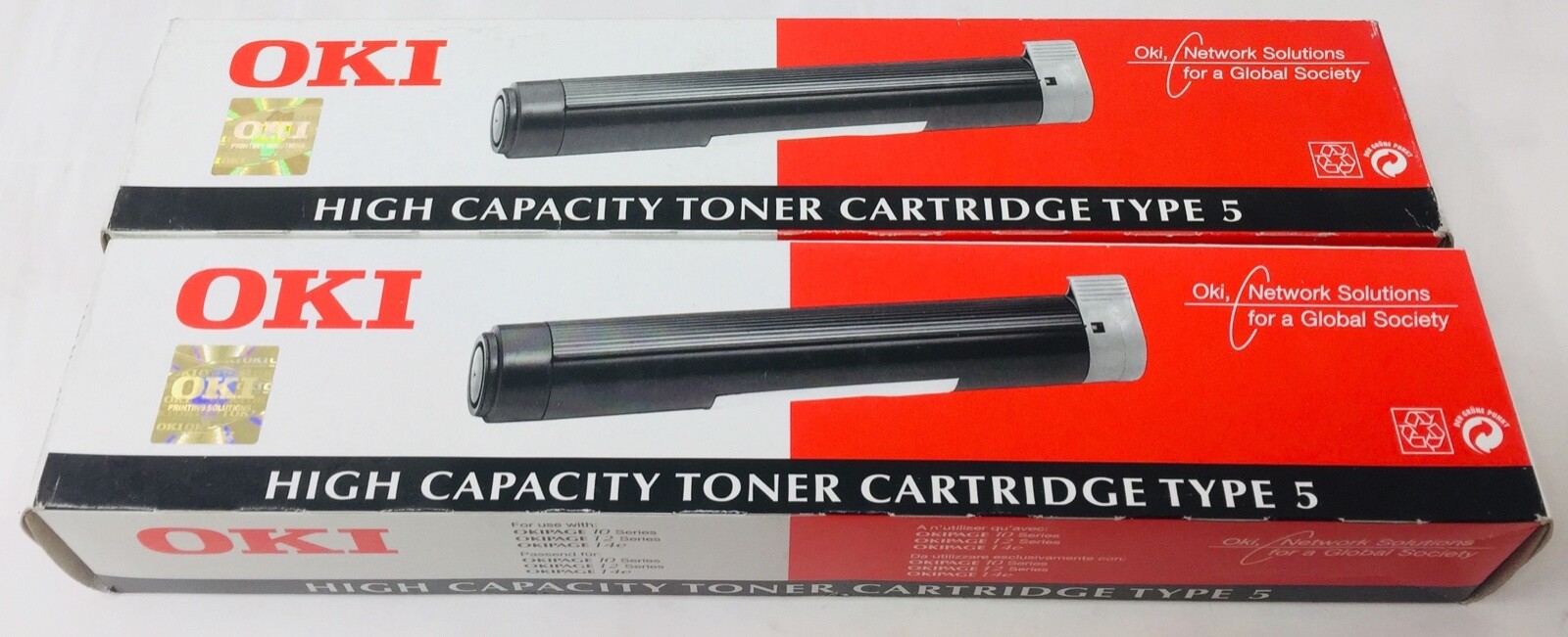 OKI 40433203 TYPE 5 GENUINE BLACK TONER FOR OKIPAGE 10/12/14 SERIES (X 2PCS)