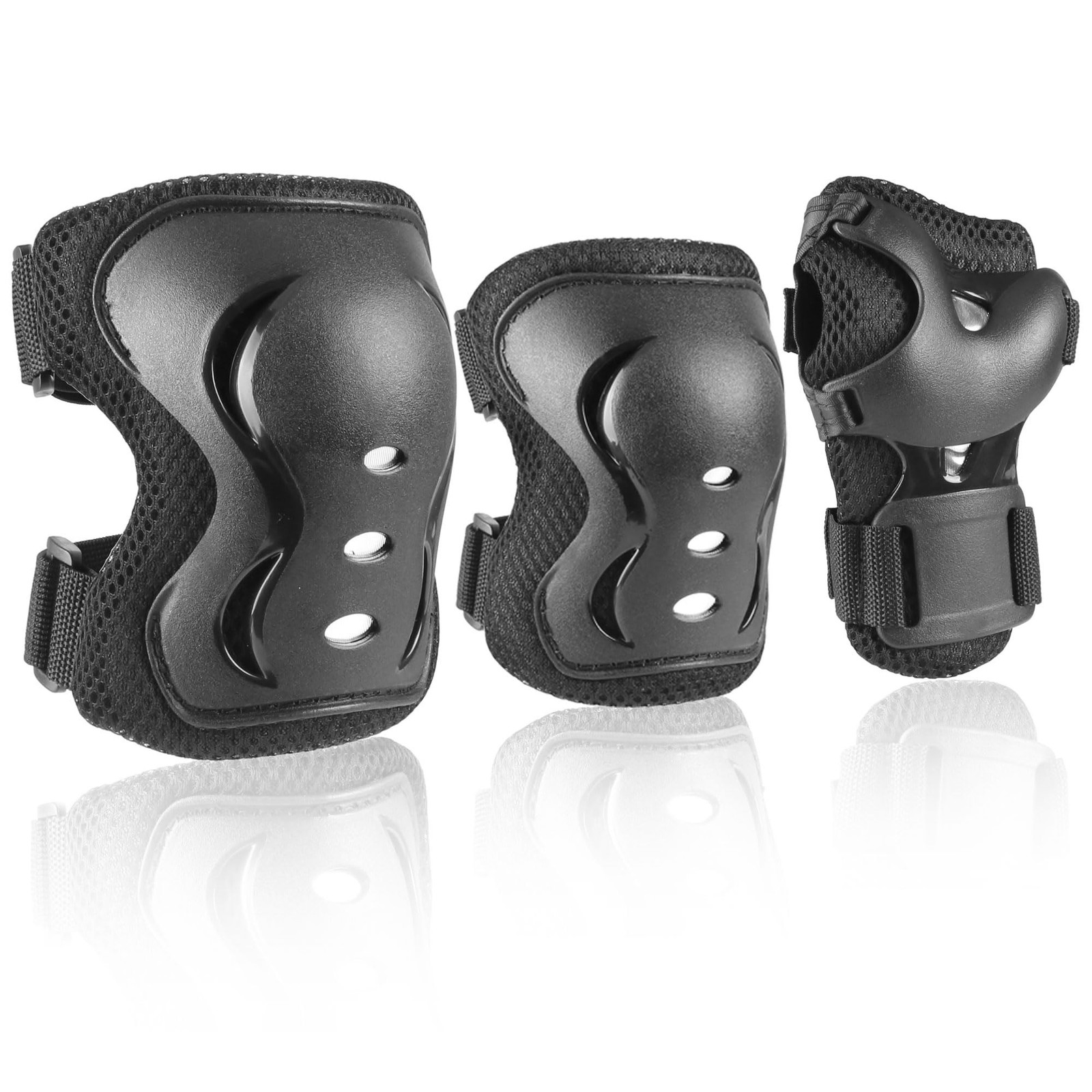 JBM Knee Pad Elbow Pads and Wrist Guards Protective Gear Set for Skateboardin...