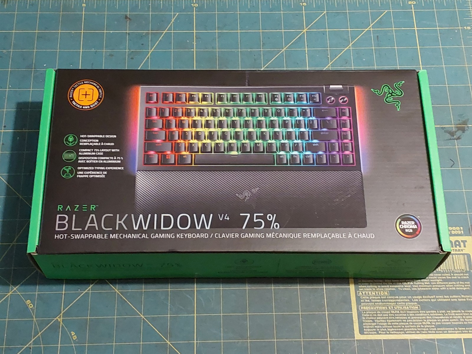New Razer Blackwidow V4 75% Hot-Swappable Keyboard Tactile Switches - SEALED