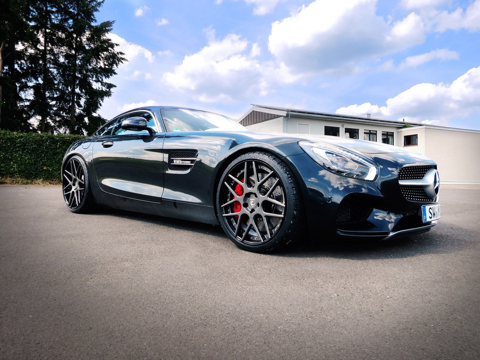 Cars 2015 mercedes gts loma wheels Desk Mat Stitched