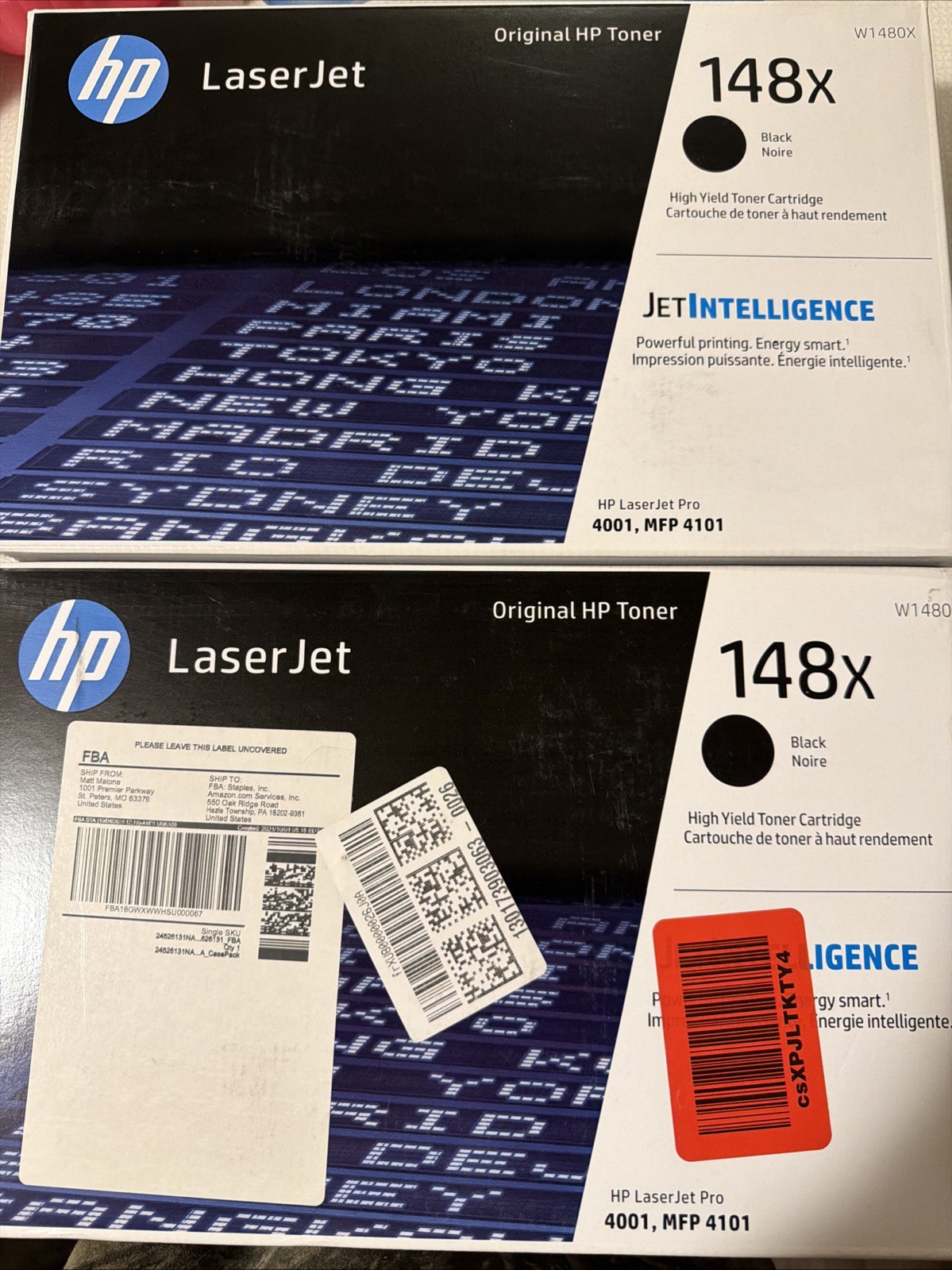 HP 148X Black High Yield Toner Cartridge, 9,500 pages (W1480X), Pack of 2