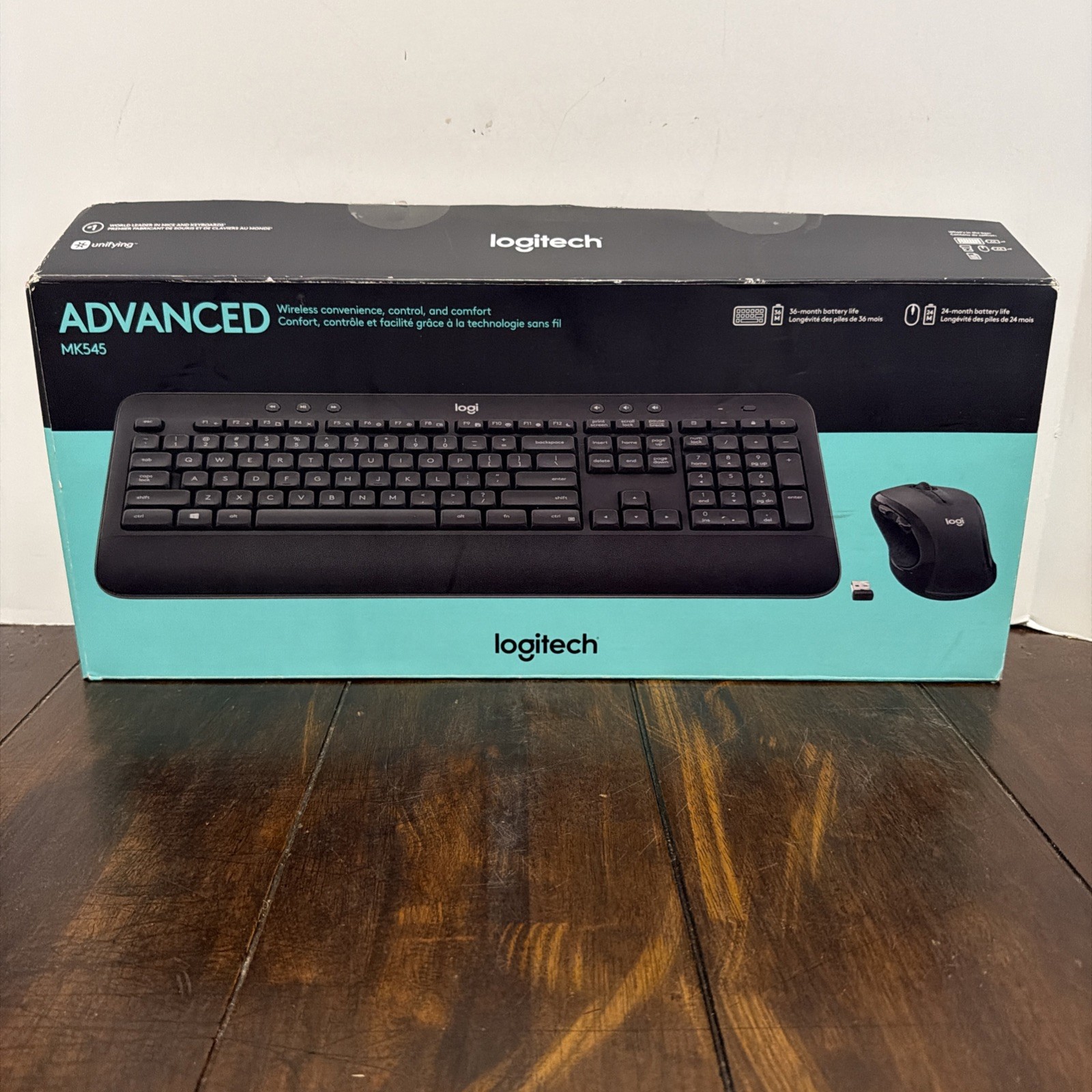 Logitech MK545 Advanced Wireless Keyboard & Mouse With USB Dongle & Box Black