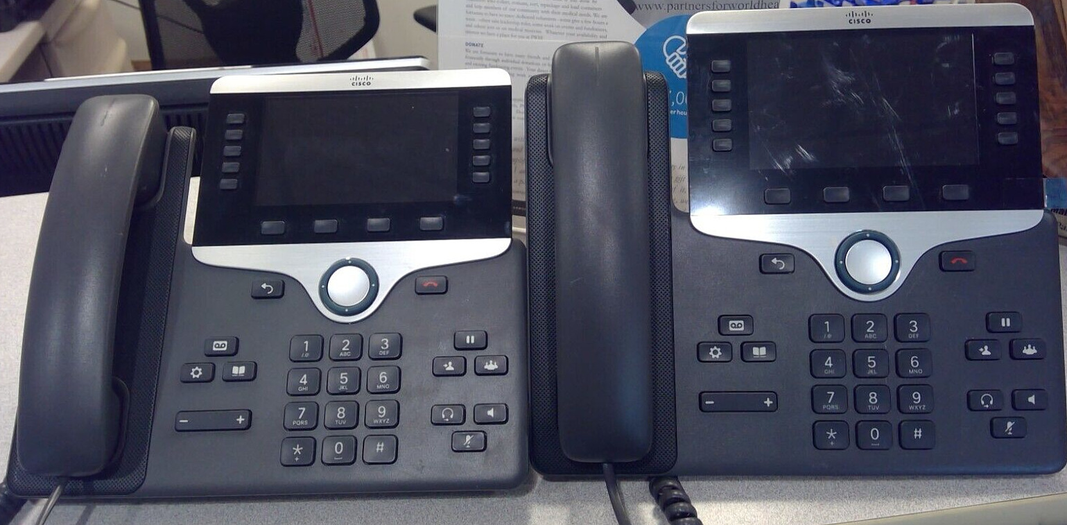 Lot of Two Cisco Unified VoIP IP Business Office Phones, CP-8851