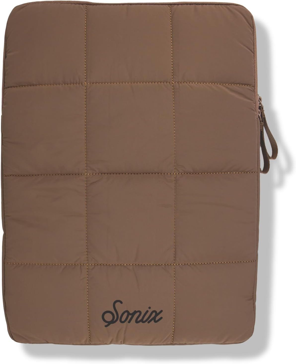 Pillow Puffer Laptop Sleeve | 15-16 Inch Quilted Carrying Case in Chocolate Brow