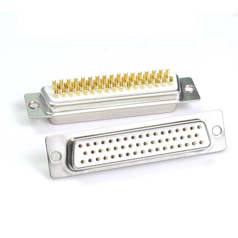 5pcs DB50 Female Gold-plated Connector D-SUB 3 Rows 50Pin Solid Needle Connector