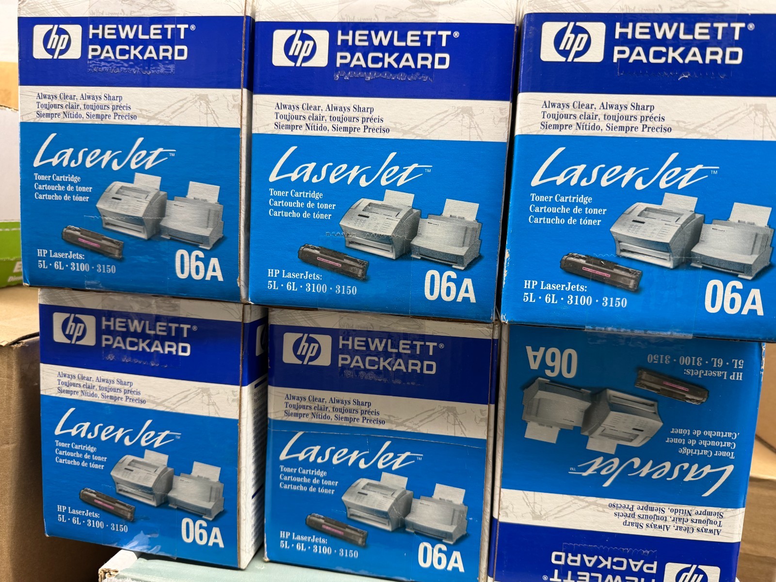 Lot of 6Genuine HP 06A C3906A Black Toner Cartridge LaserJet5L 6L 3100 3150 OEM