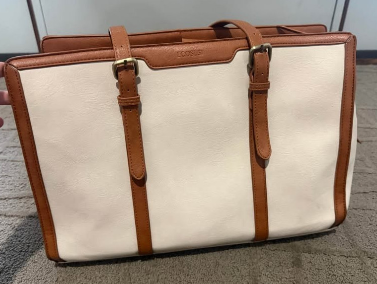 EcoSusi laptop bag for women, 15.6" laptop sleeve, 3 pockets, stylish work tote
