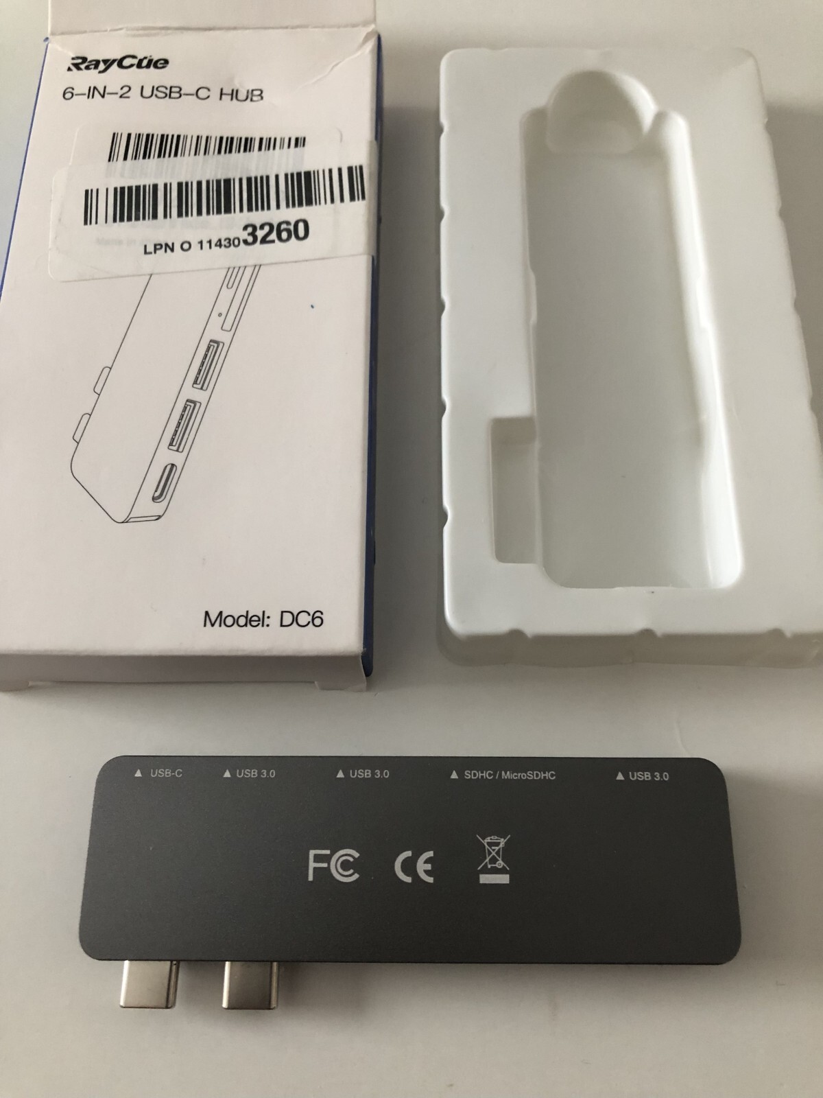 Raycue 6-in-2 USB-C Hub - Space Gray
