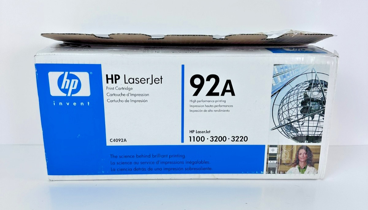 HP 92A C4092A Black Toner Cartridge Genuine LaserJet 1100 3200 Open Box